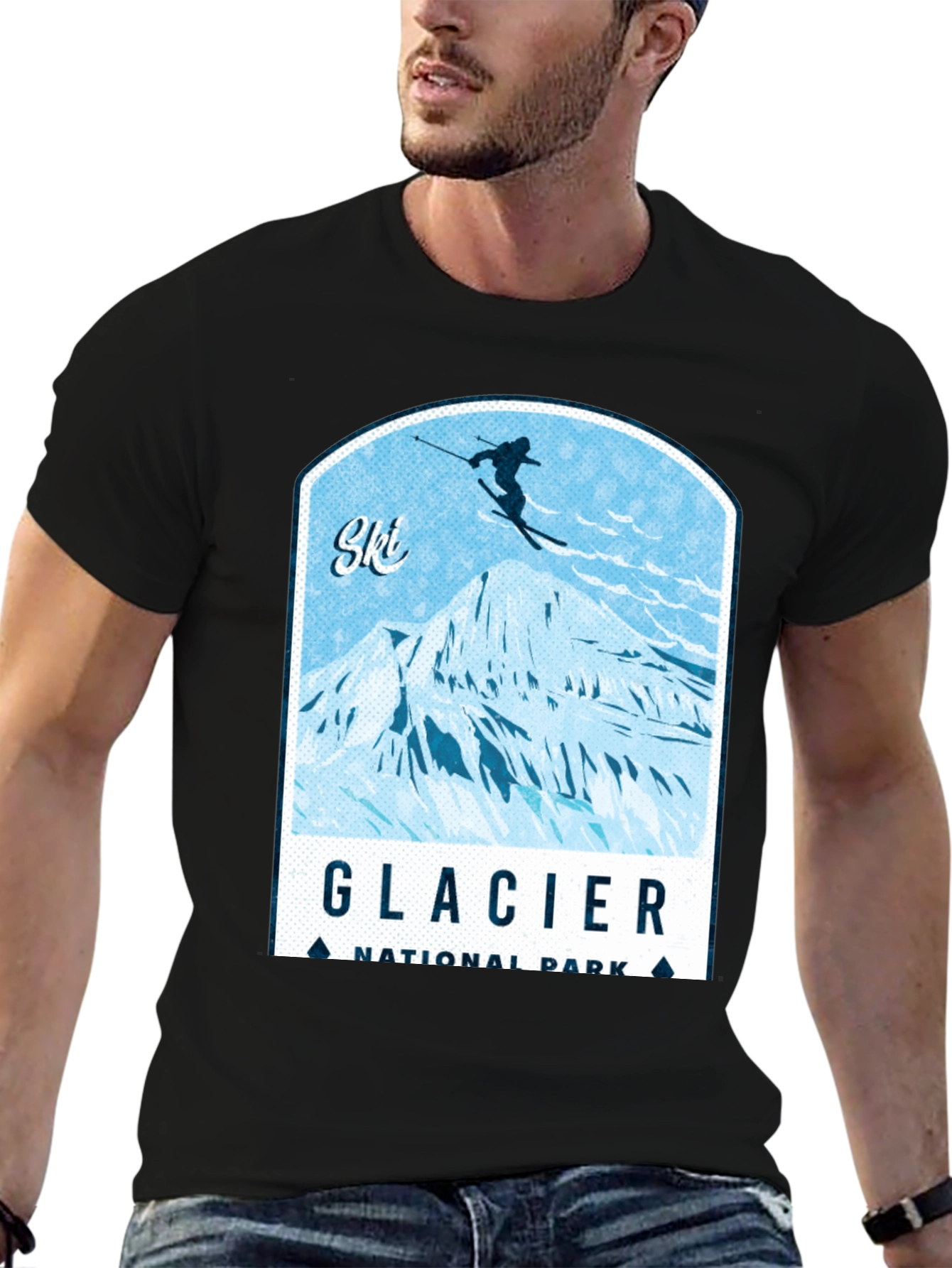 Glacier National Park Ski T-Shirt