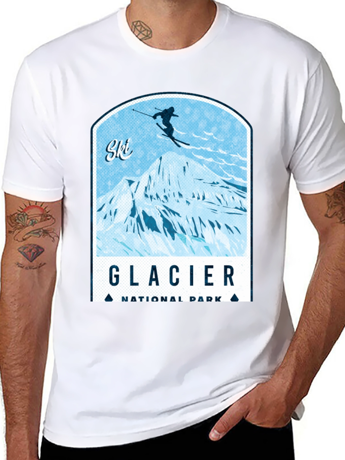 Glacier National Park Ski T-Shirt