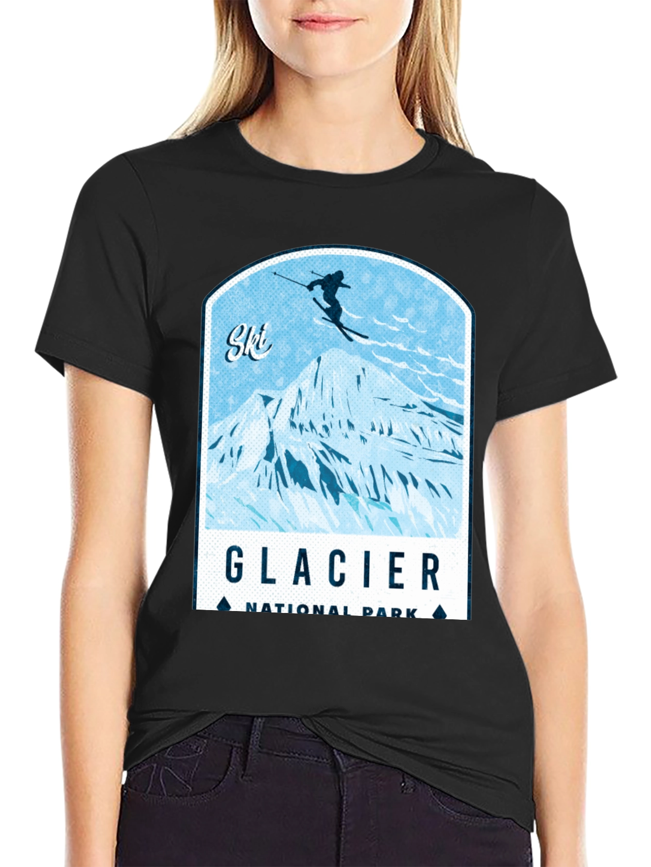 Glacier National Park Ski T-Shirt