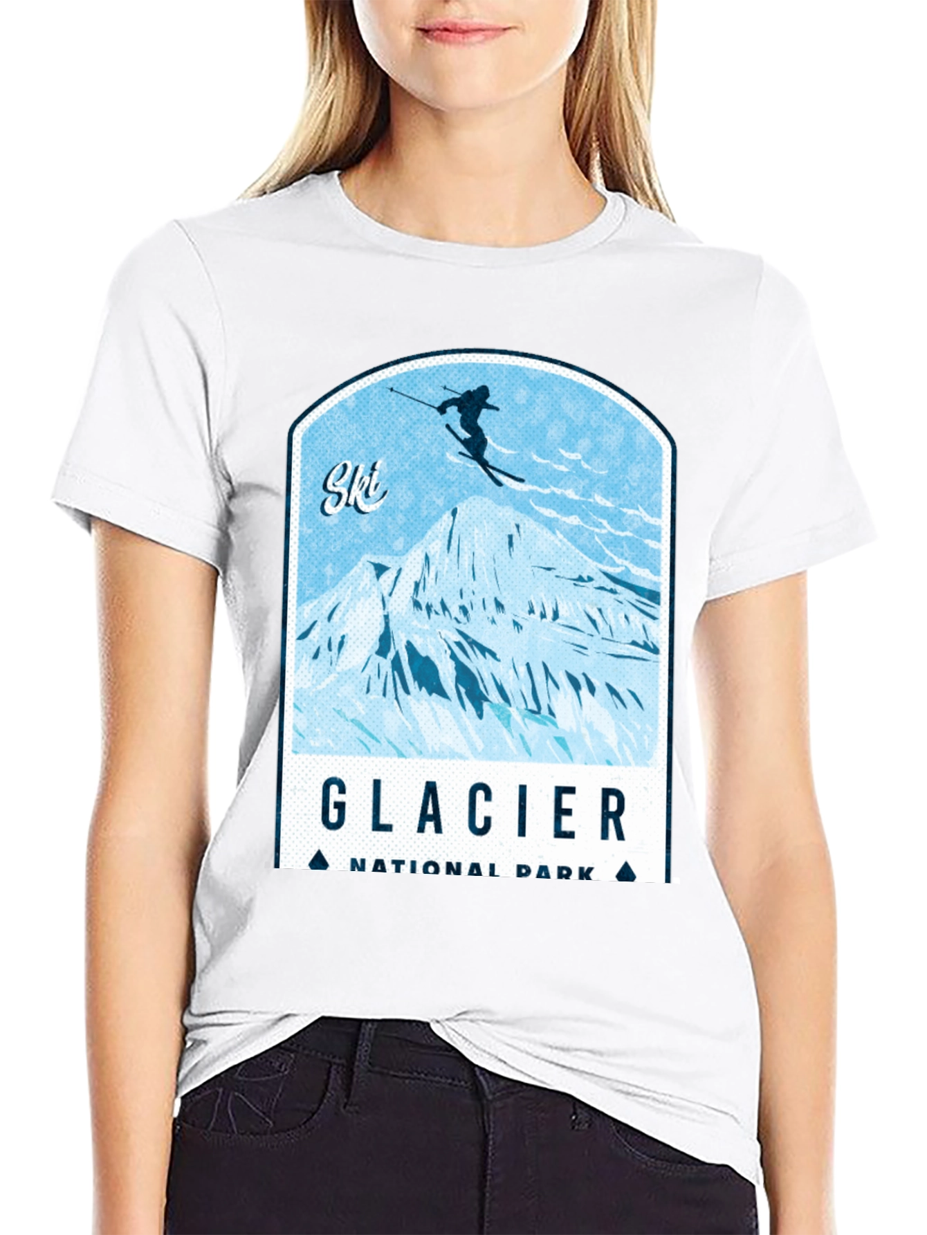 Glacier National Park Ski T-Shirt