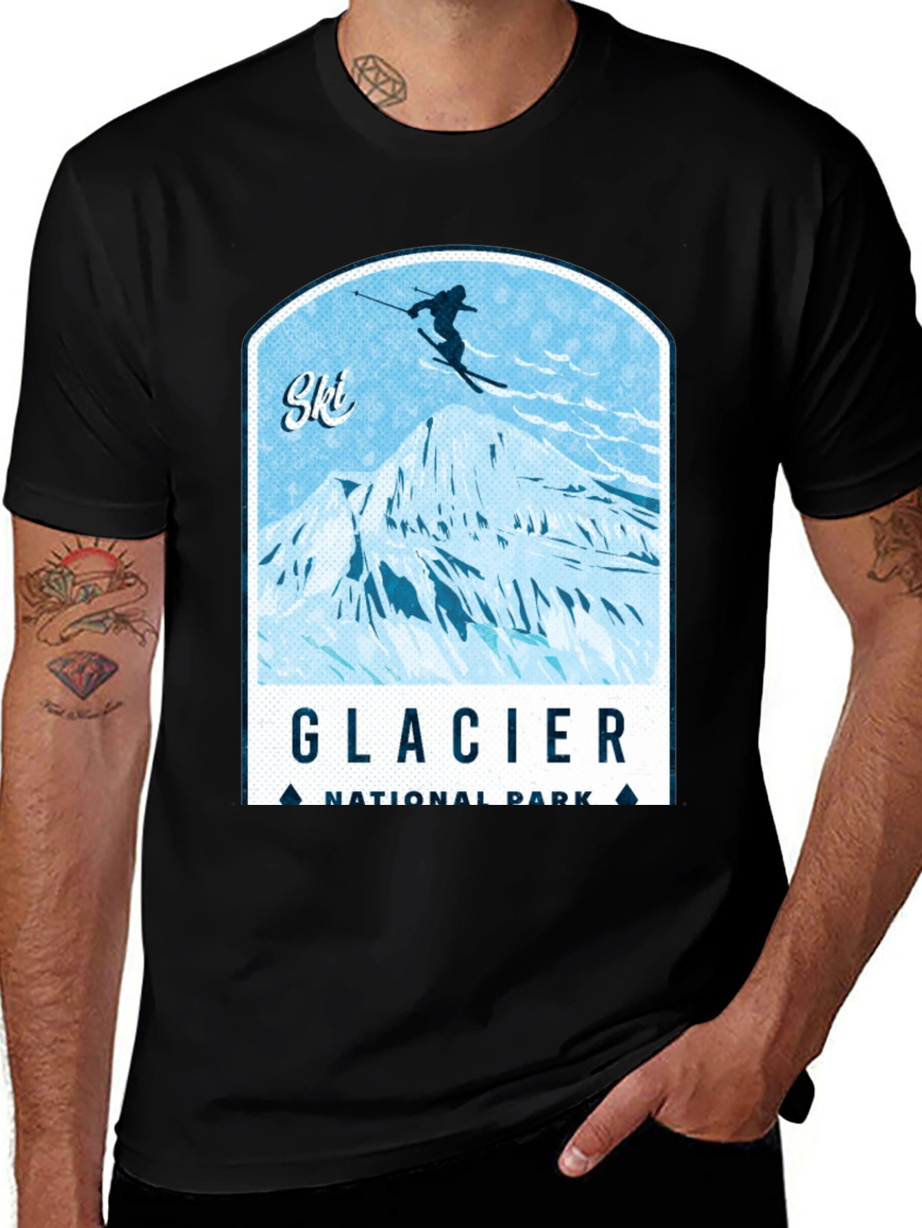 Glacier National Park Ski T-Shirt