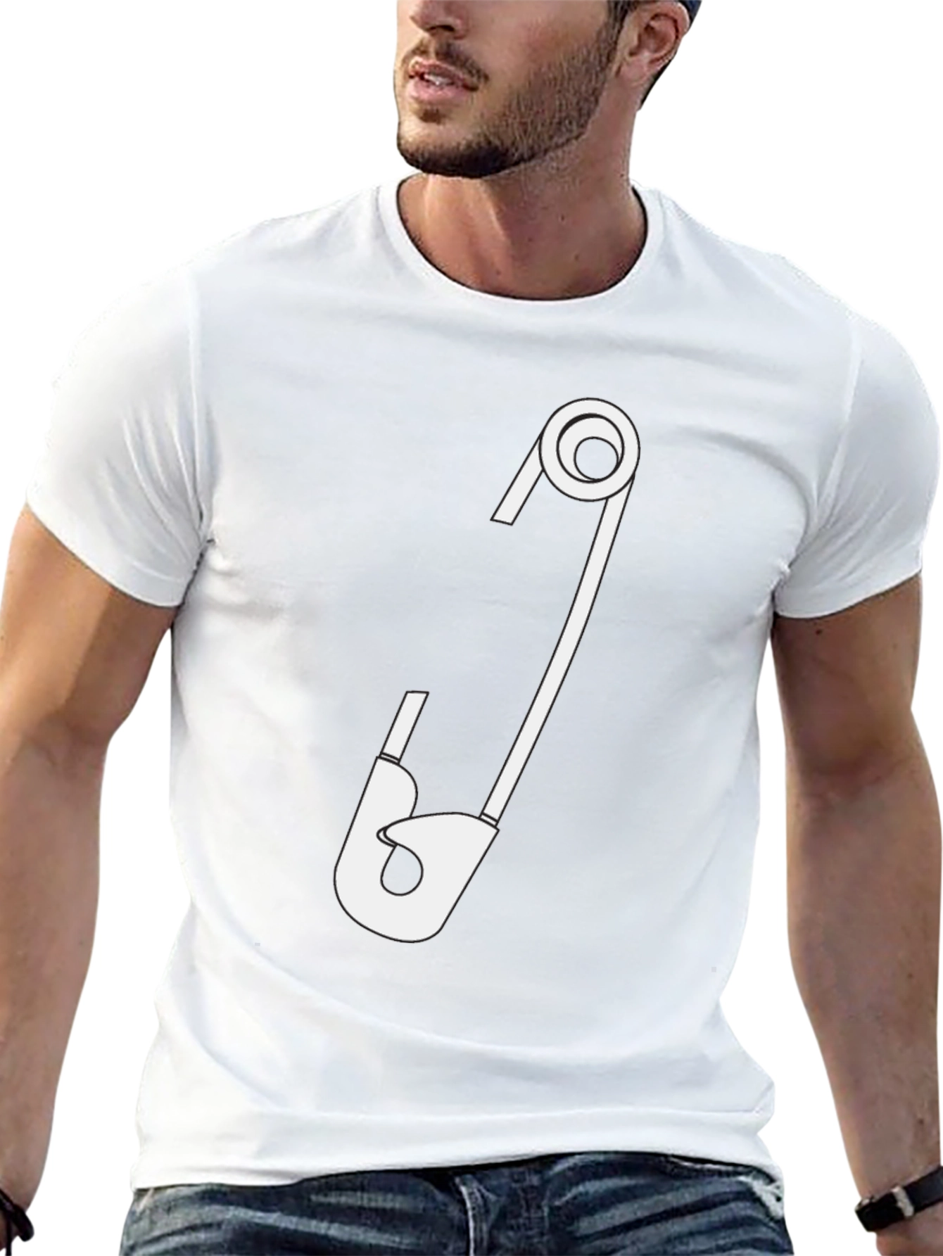 Safety Pin Graphic T-Shirt