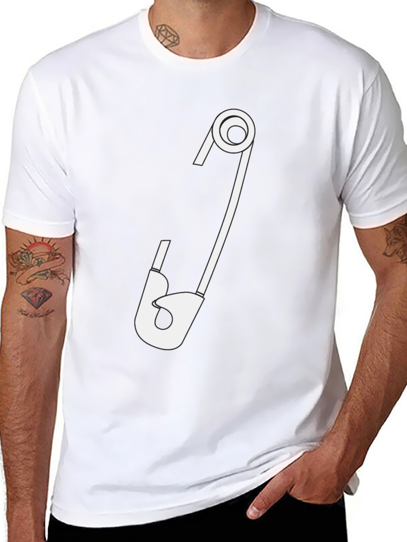 Safety Pin Graphic T-Shirt
