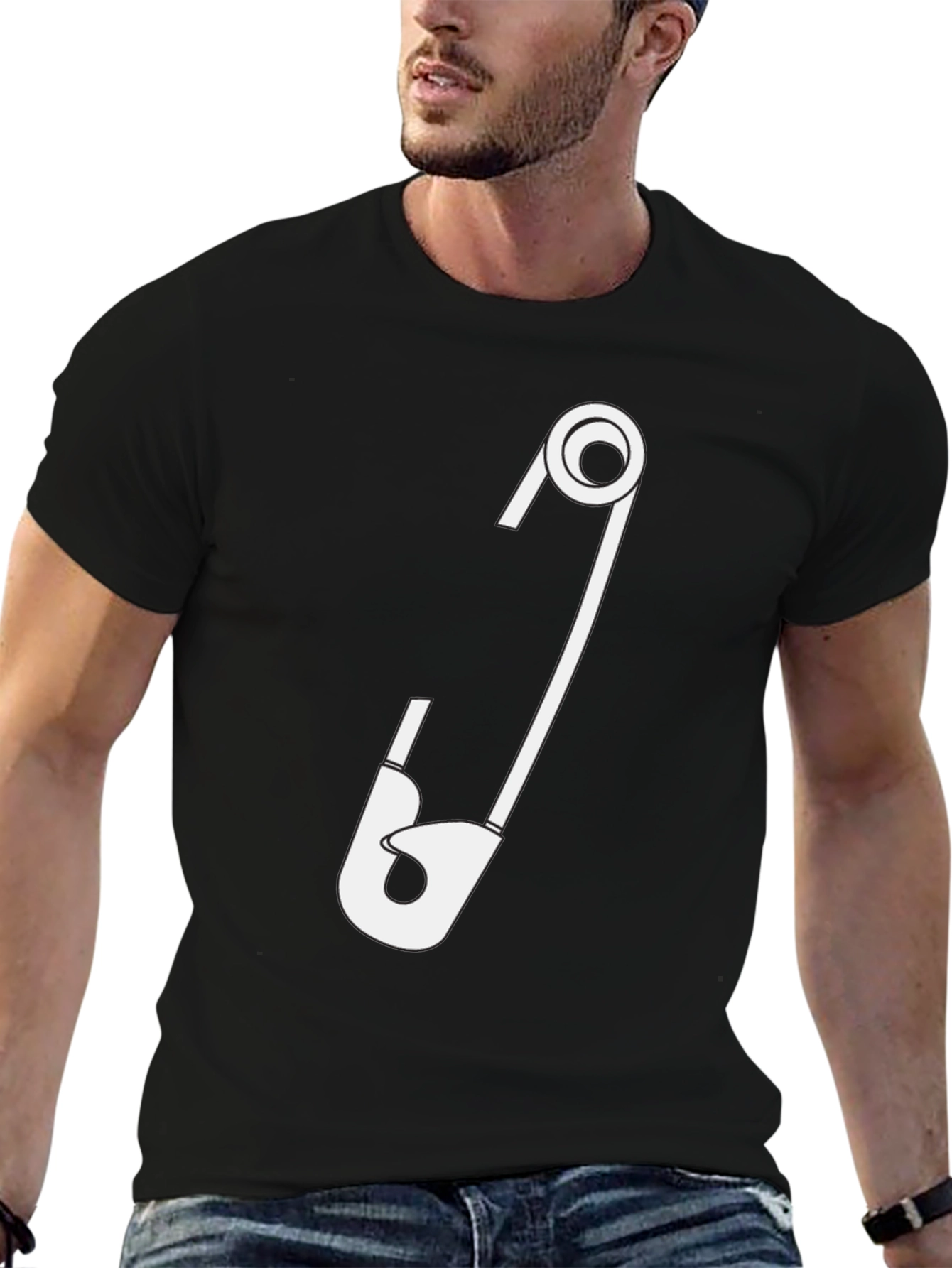 Safety Pin Graphic T-Shirt