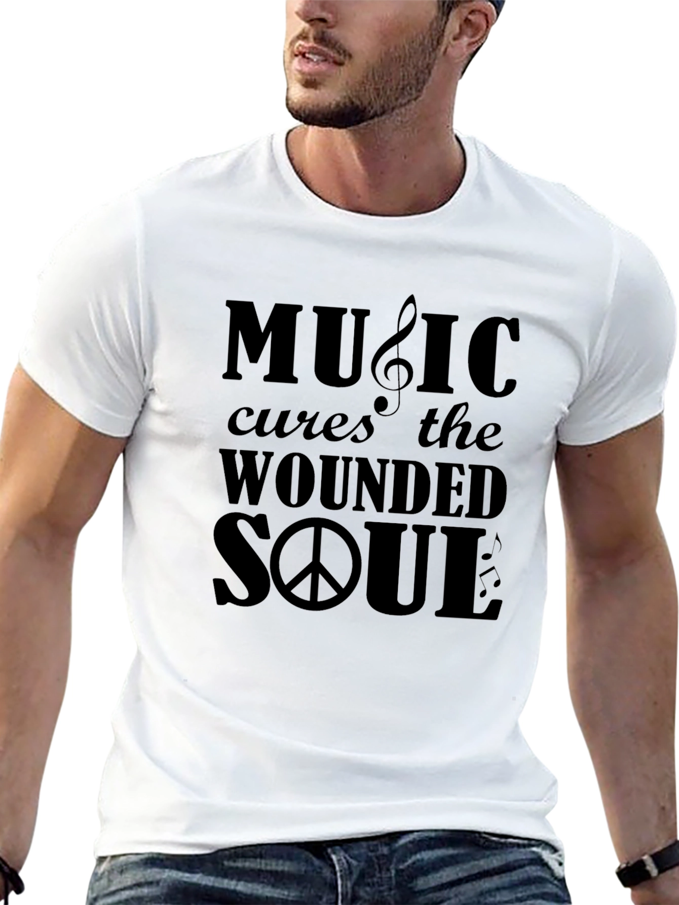 Music Cures the Wounded Soul Graphic Tee