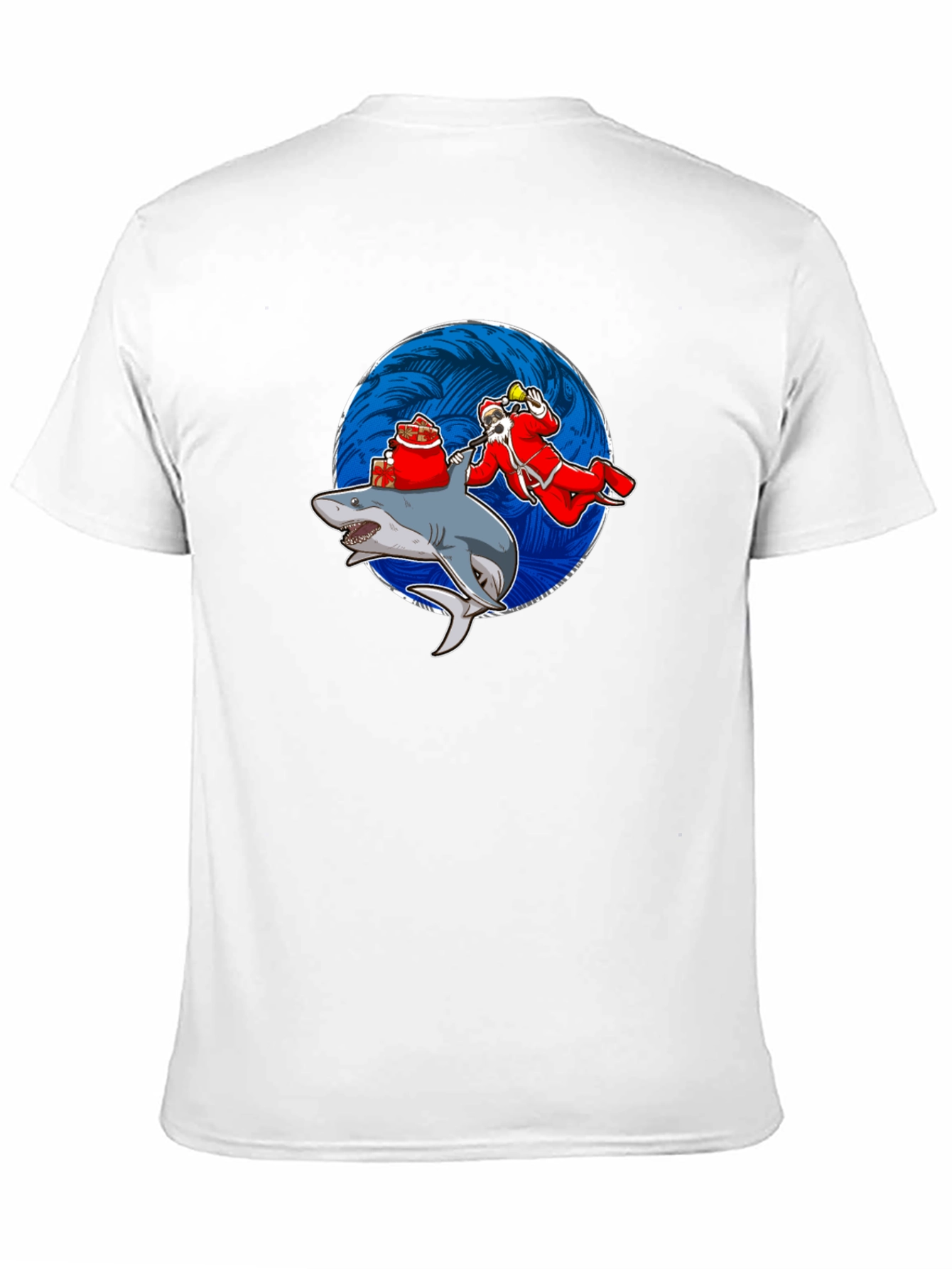 Shark Santa T-Shirt Funny Holiday Gift