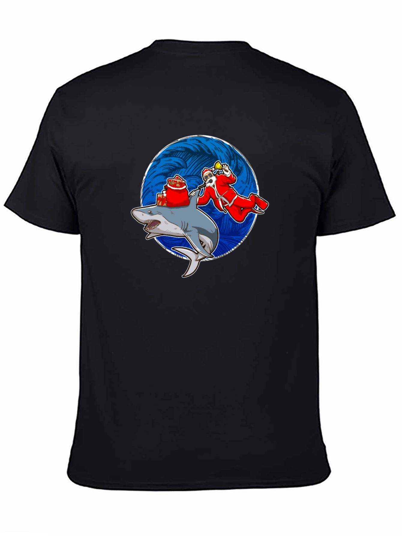 Shark Santa T-Shirt Funny Holiday Gift