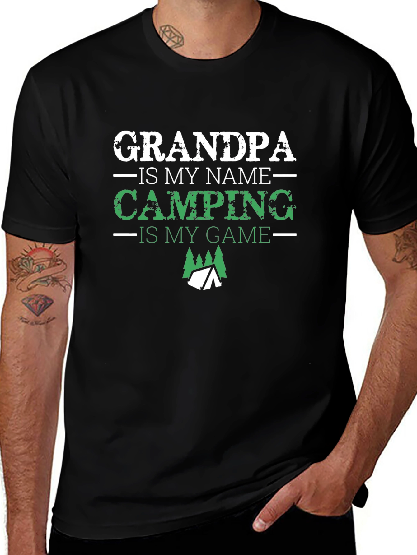 Grandpa Camping T-Shirt: Name Game