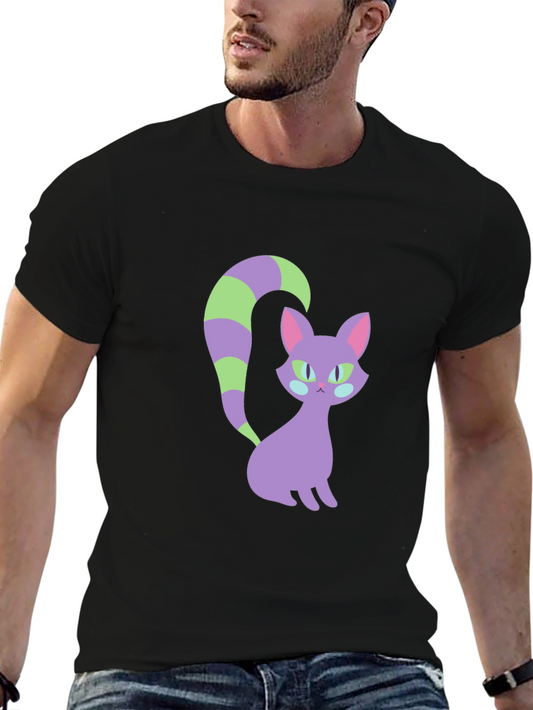 Whimsical Cat Graphic T-Shirt - Funky Kitten Tee