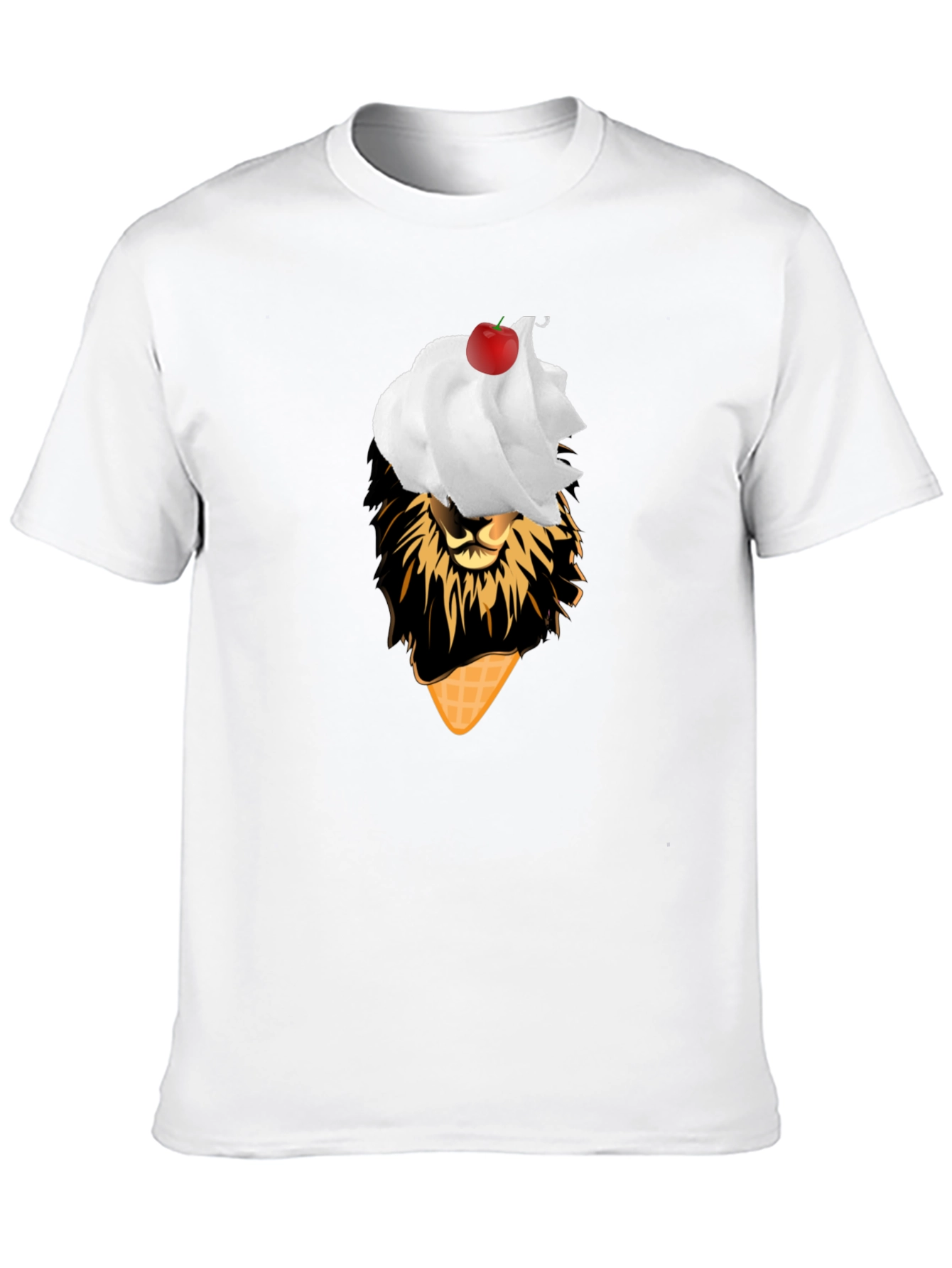 Lion Ice Cream T-Shirt - Black Novelty Tee