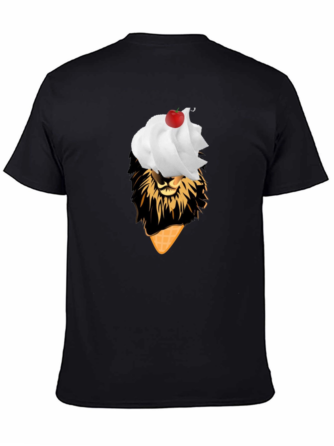 Lion Ice Cream T-Shirt - Black Novelty Tee