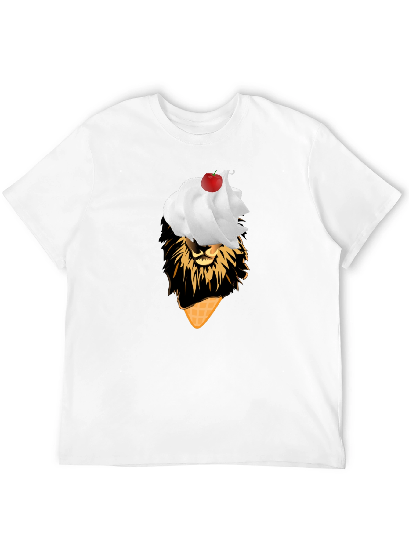 Lion Ice Cream T-Shirt - Black Novelty Tee