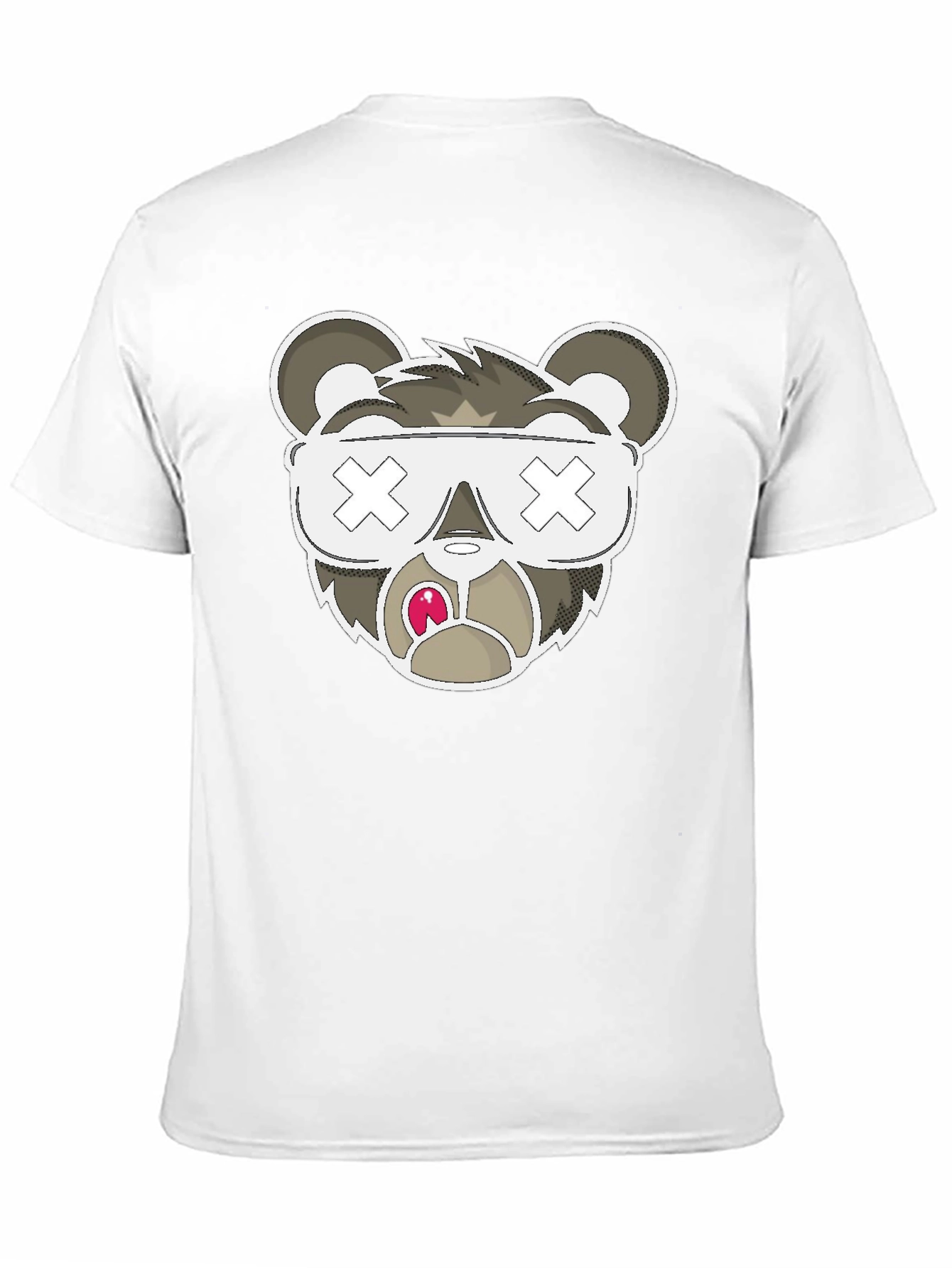 Black Graphic T-Shirt - Bear with X Eyes