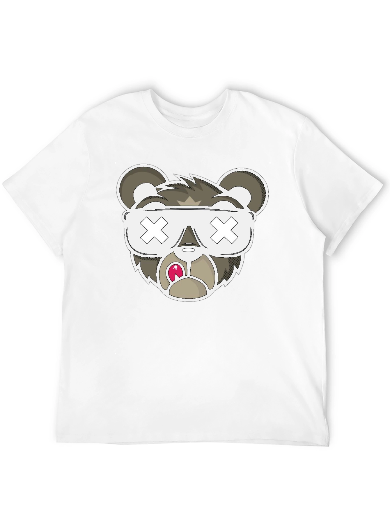 Black Graphic T-Shirt - Bear with X Eyes
