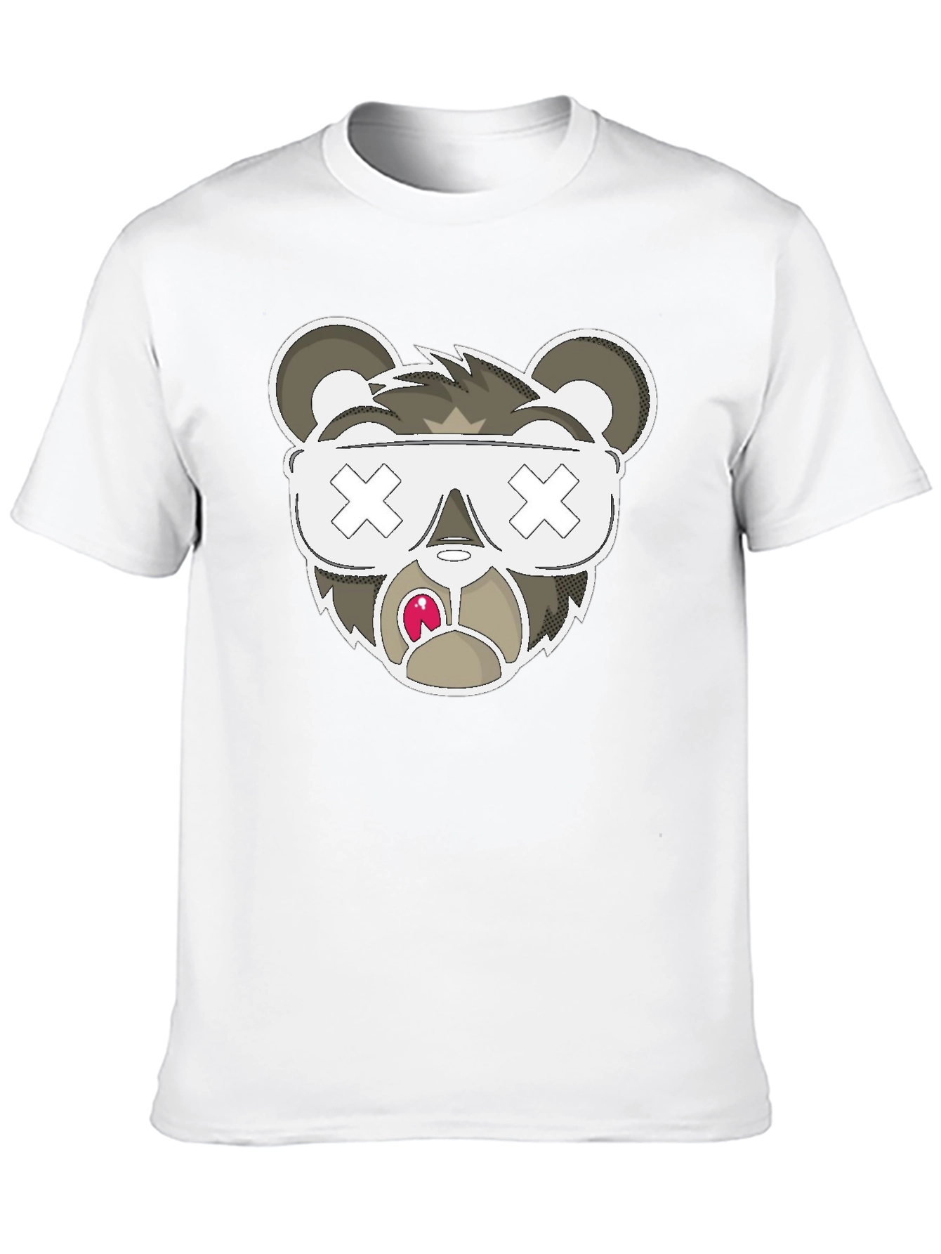 Black Graphic T-Shirt - Bear with X Eyes