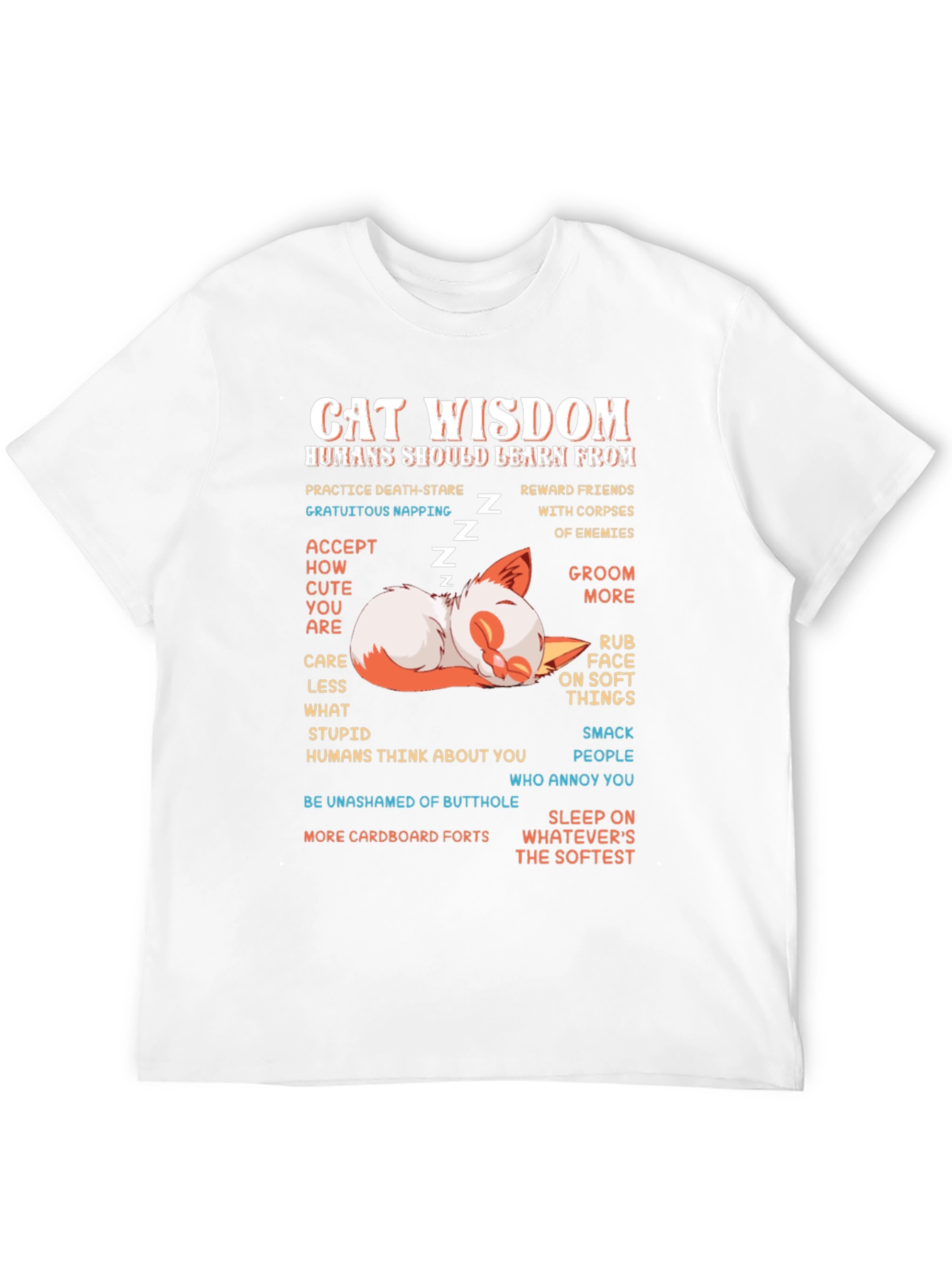 Cat Wisdom Graphic Tee - Learn from Cats!