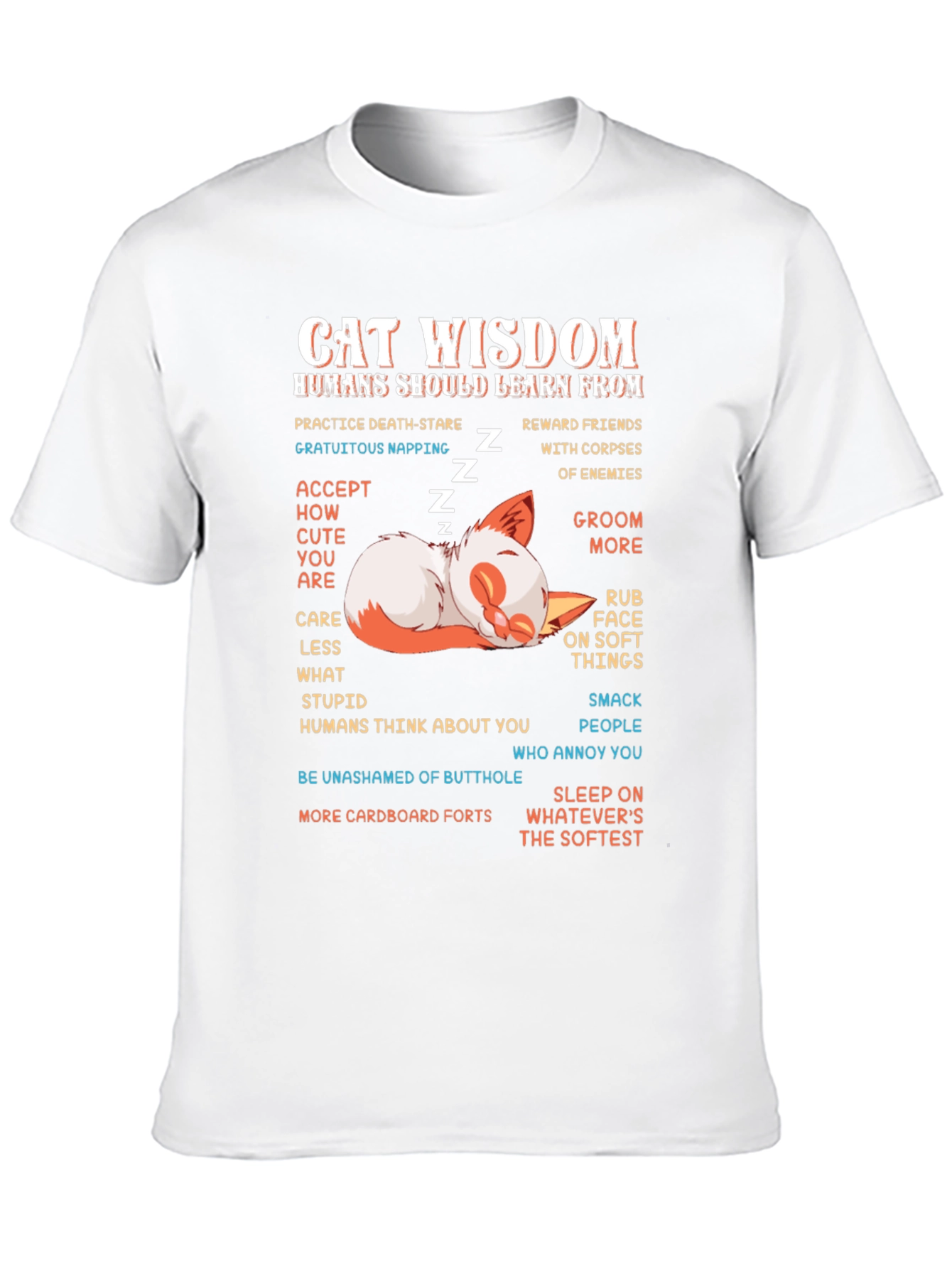 Cat Wisdom Graphic Tee - Learn from Cats!