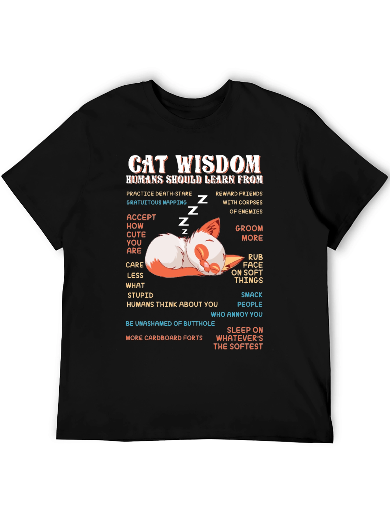 Cat Wisdom Graphic Tee - Learn from Cats!
