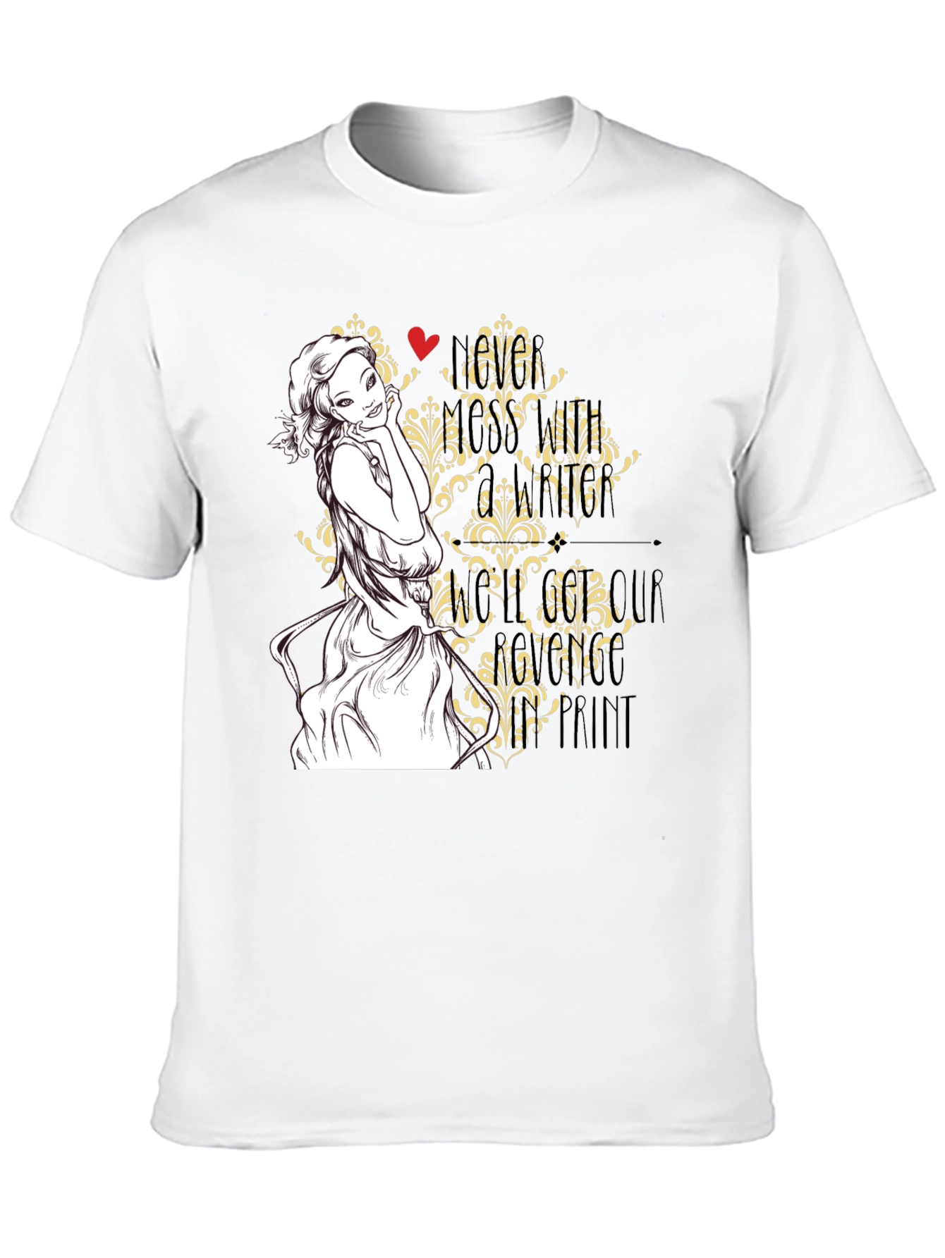 Black T-Shirt with Woman Art Graphic Design