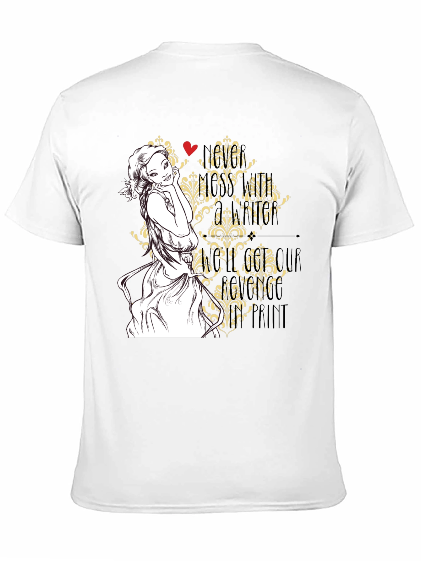 Black T-Shirt with Woman Art Graphic Design