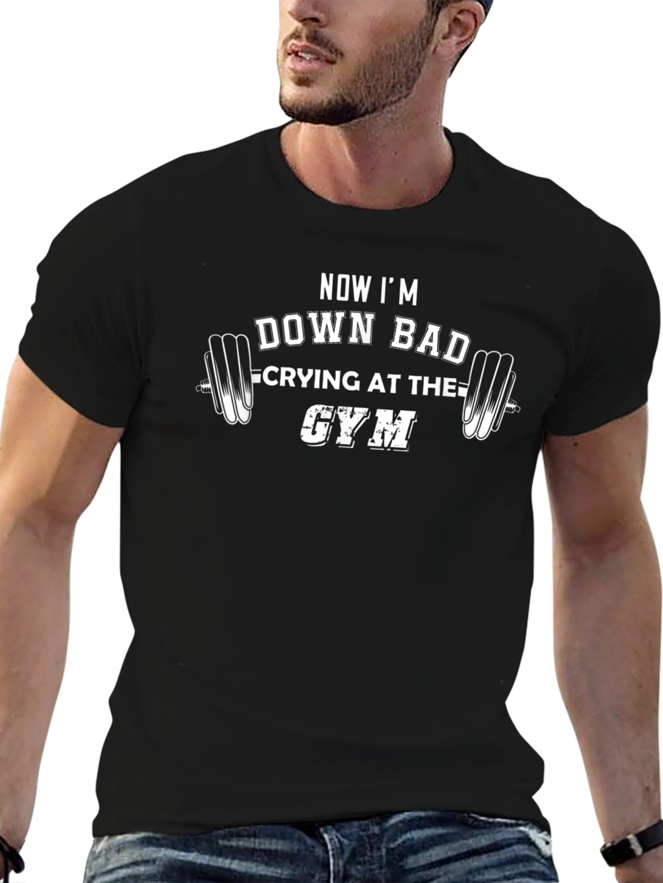 Down Bad Crying At The Gym Black T-Shirt