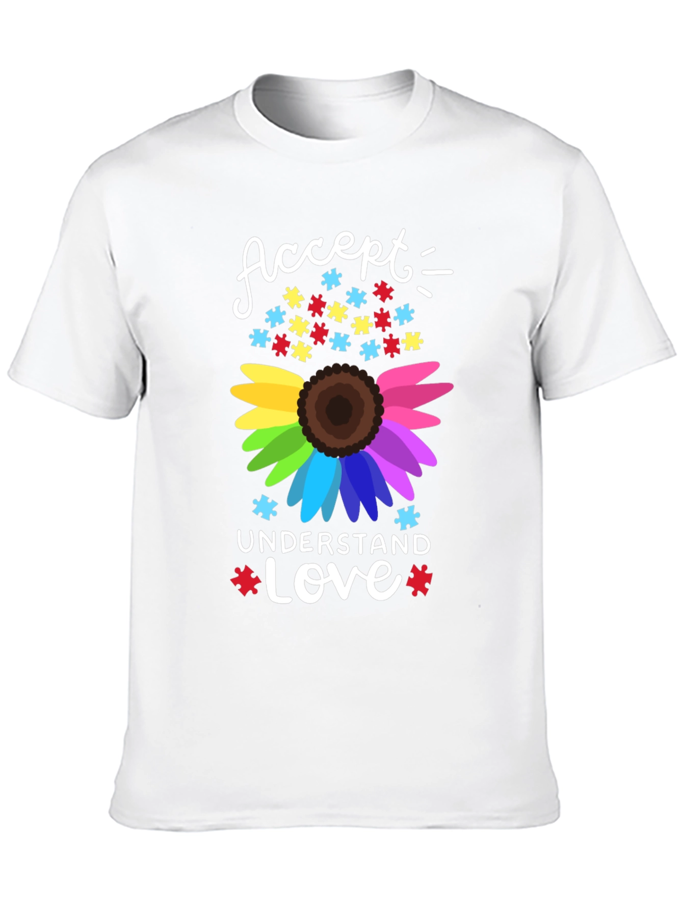 Autism Awareness Sunflower Graphic T-Shirt