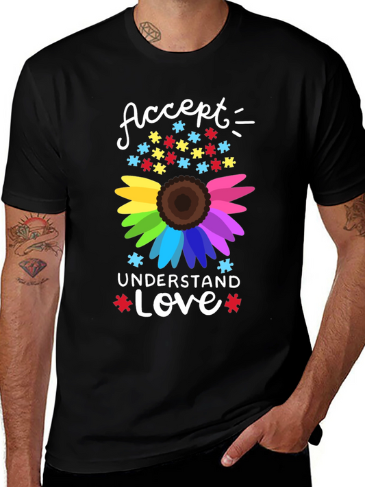 Autism Awareness Sunflower Graphic T-Shirt