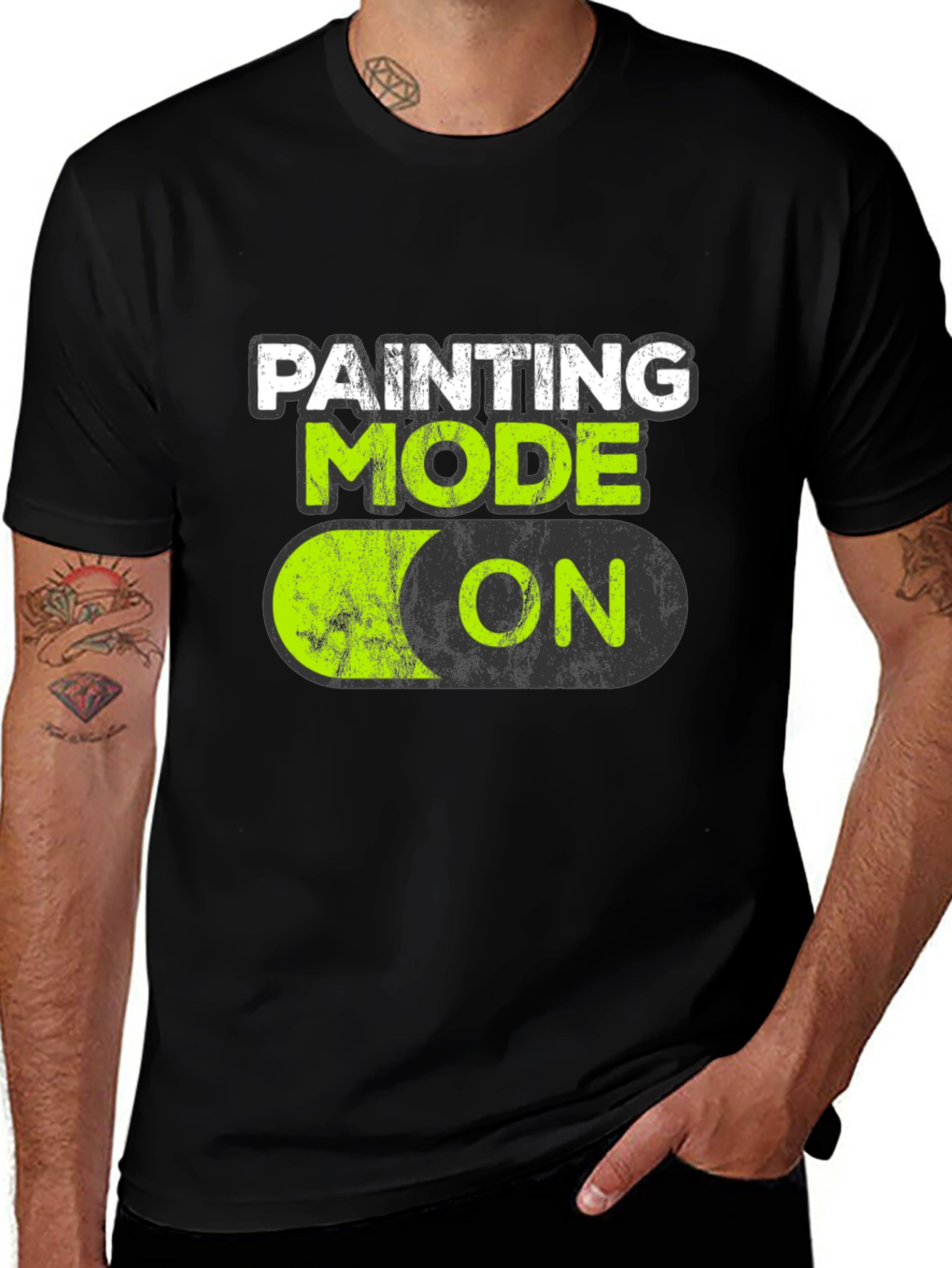 Painting Mode On Black T-Shirt