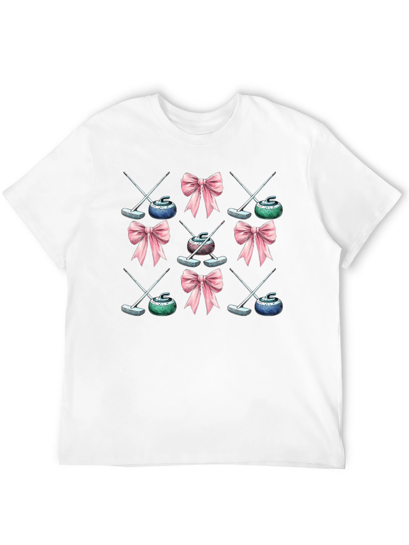 Curling Stone & Bow Pattern Tee