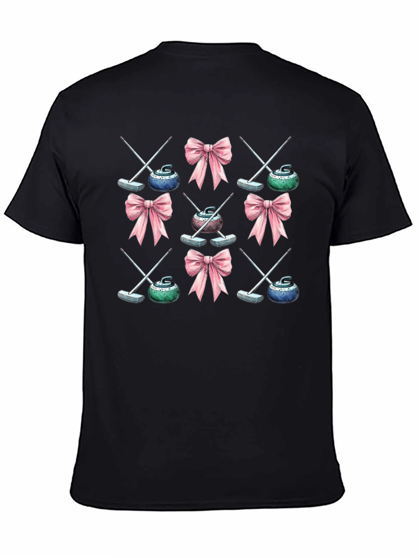 Curling Stone & Bow Pattern Tee