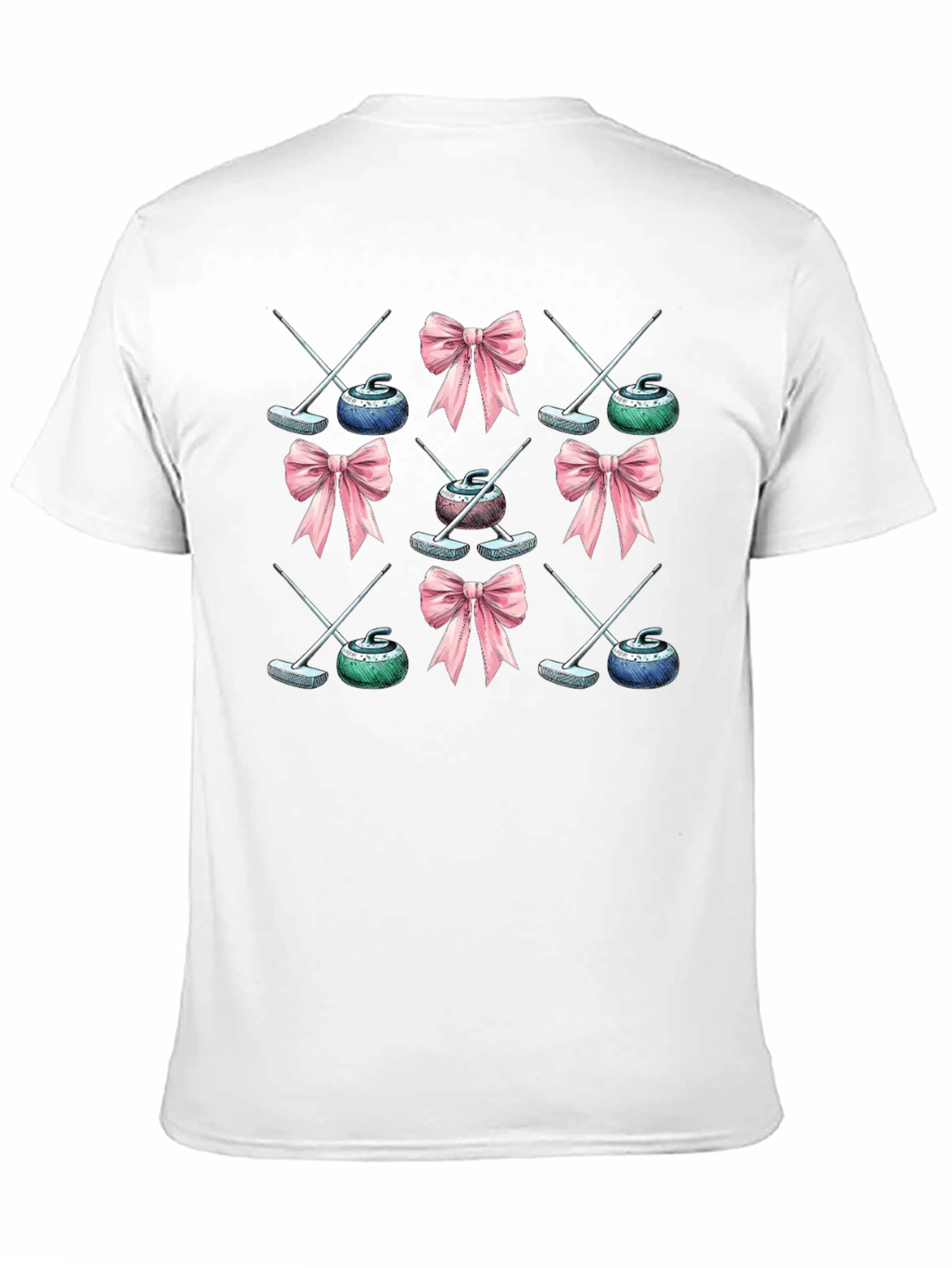 Curling Stone & Bow Pattern Tee