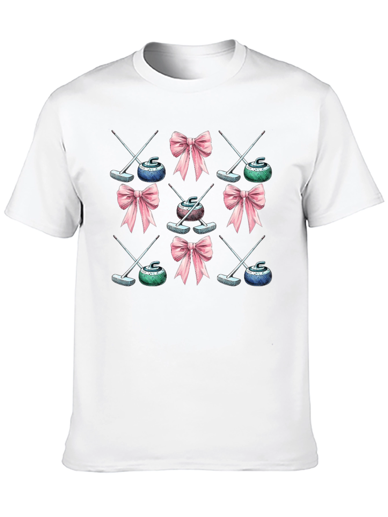 Curling Stone & Bow Pattern Tee