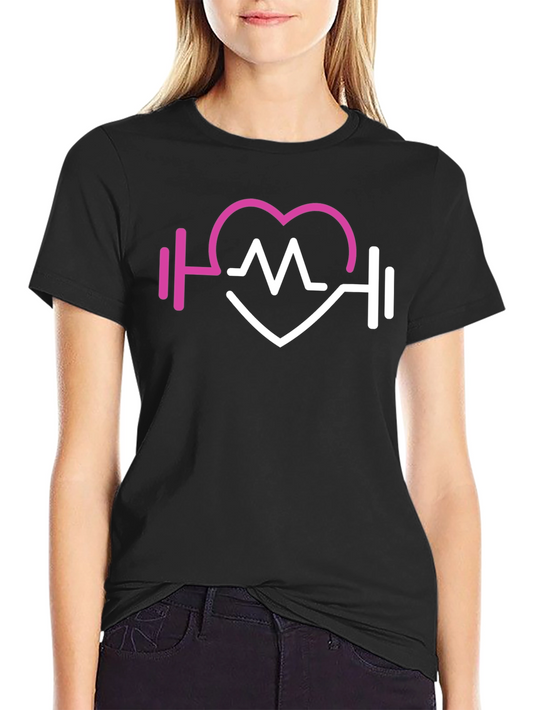 Fitness Heartbeat Graphic Tee - Gym Lover Shirt