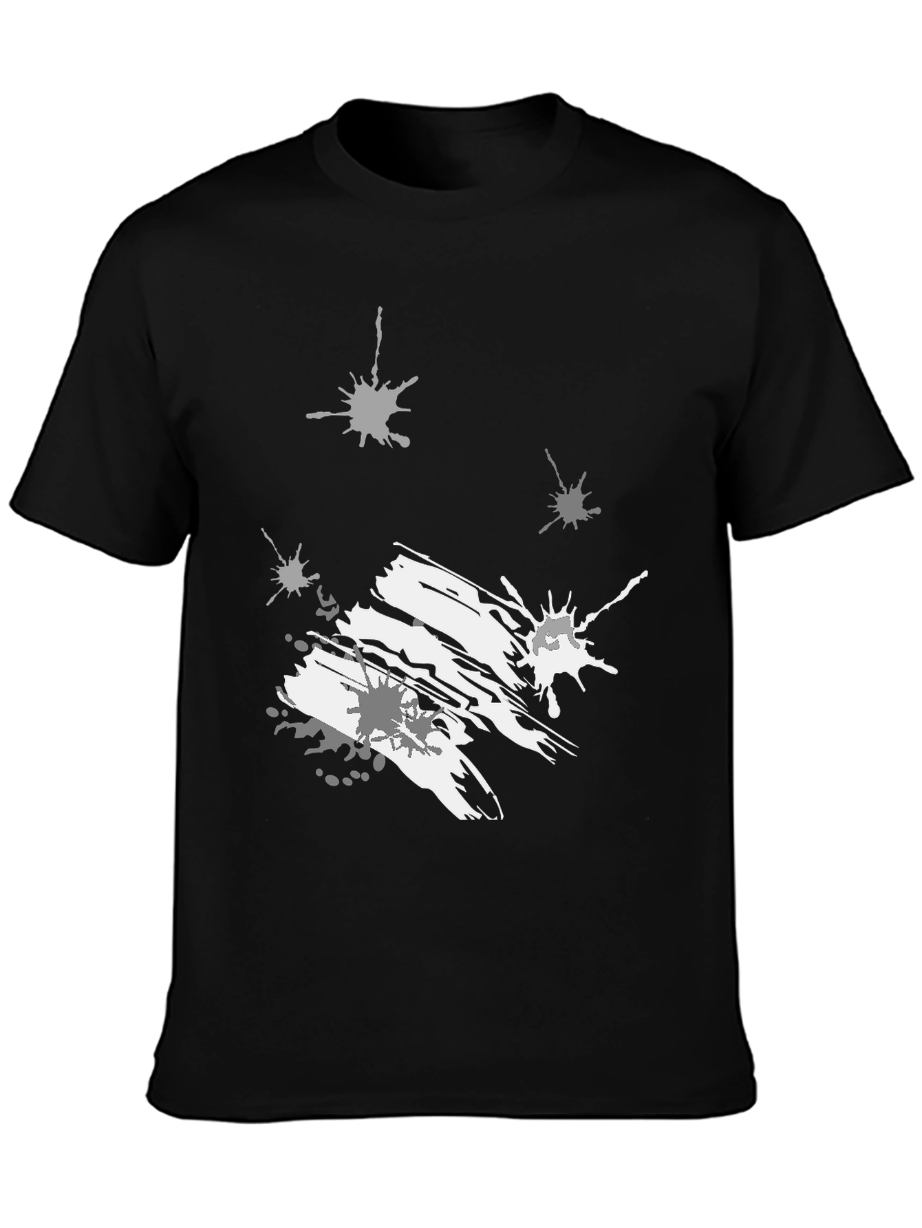 Abstract Splatter Graphic Black Tee