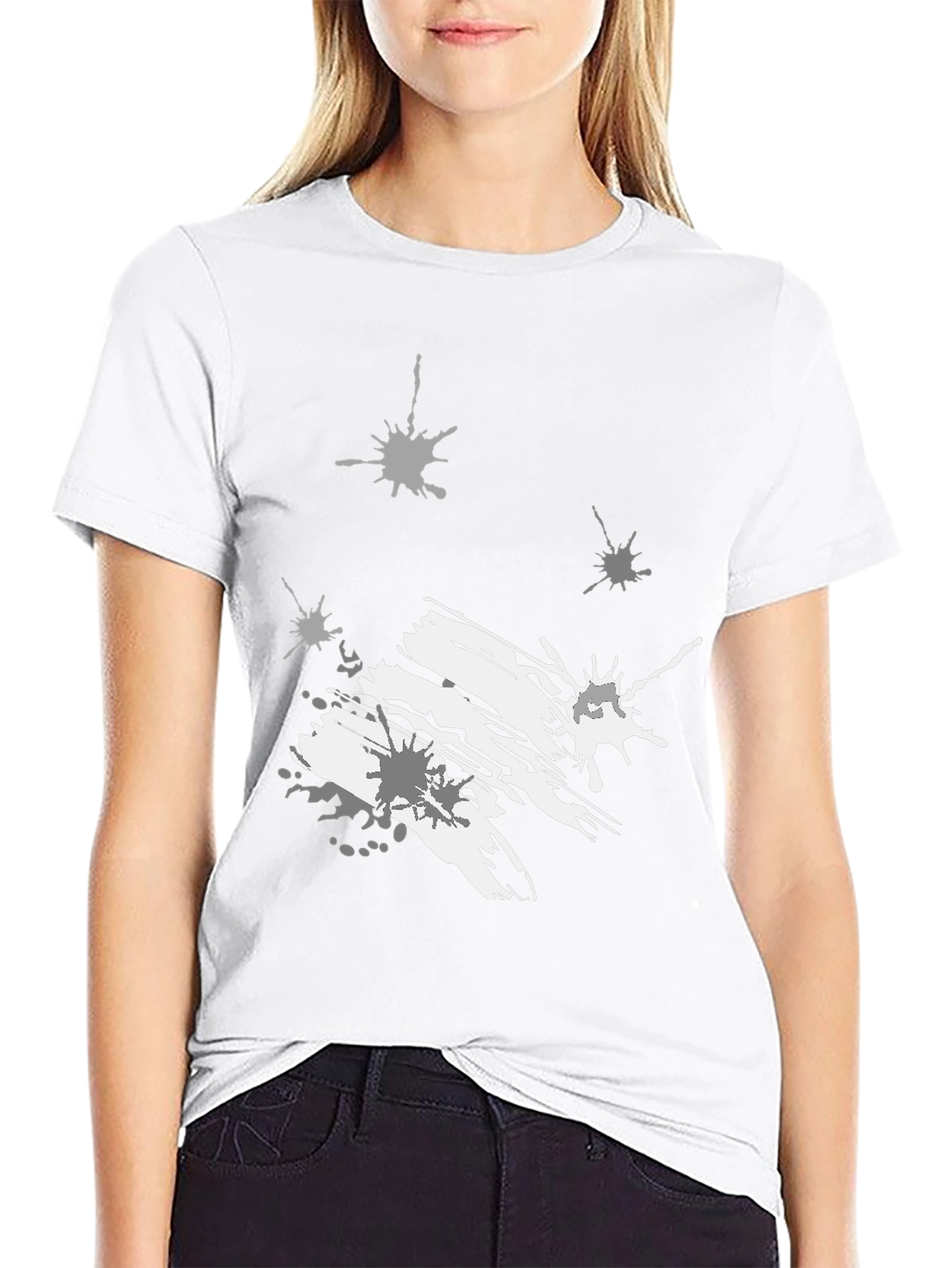 Abstract Splatter Graphic Black Tee
