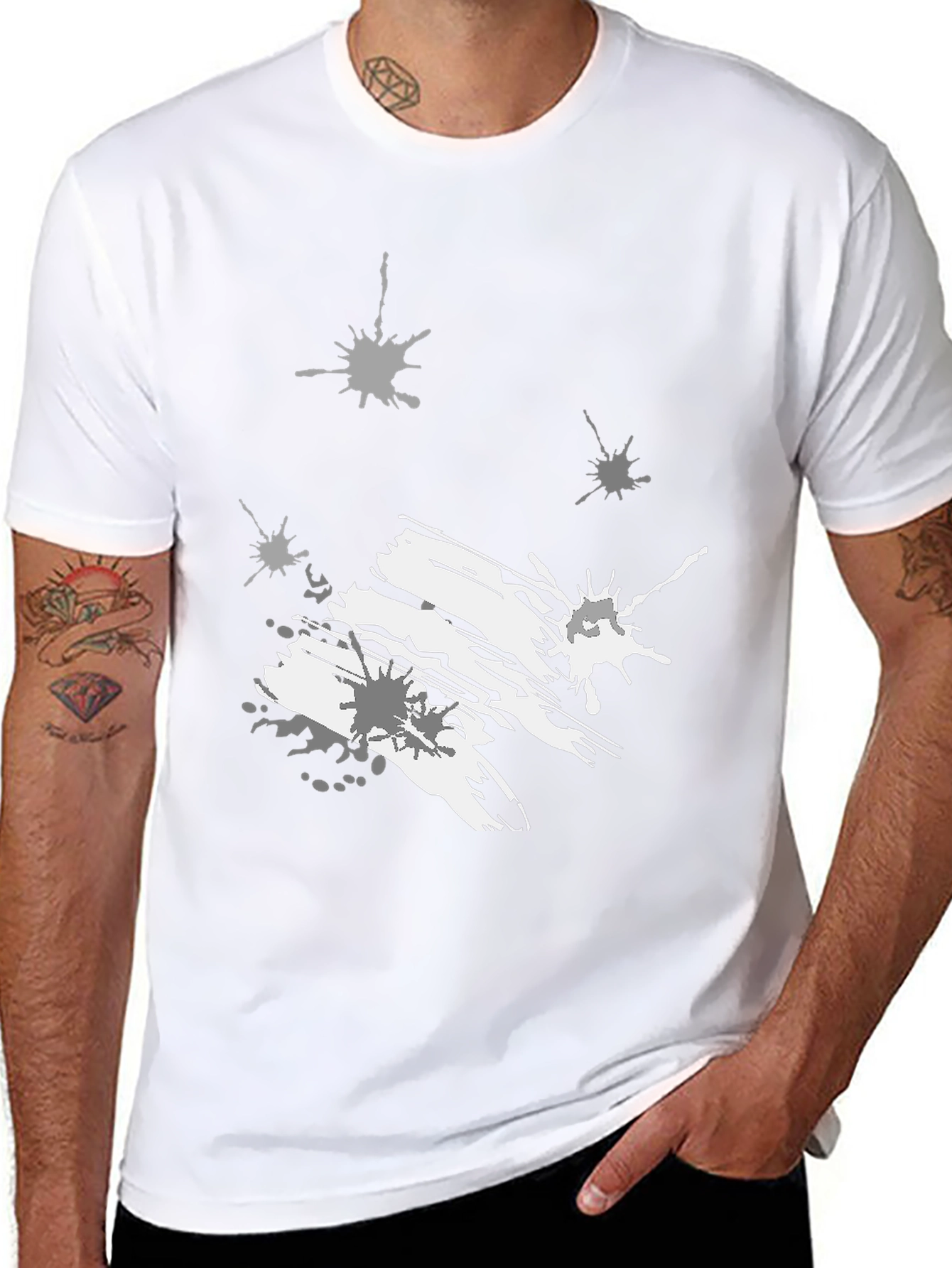 Abstract Splatter Graphic Black Tee