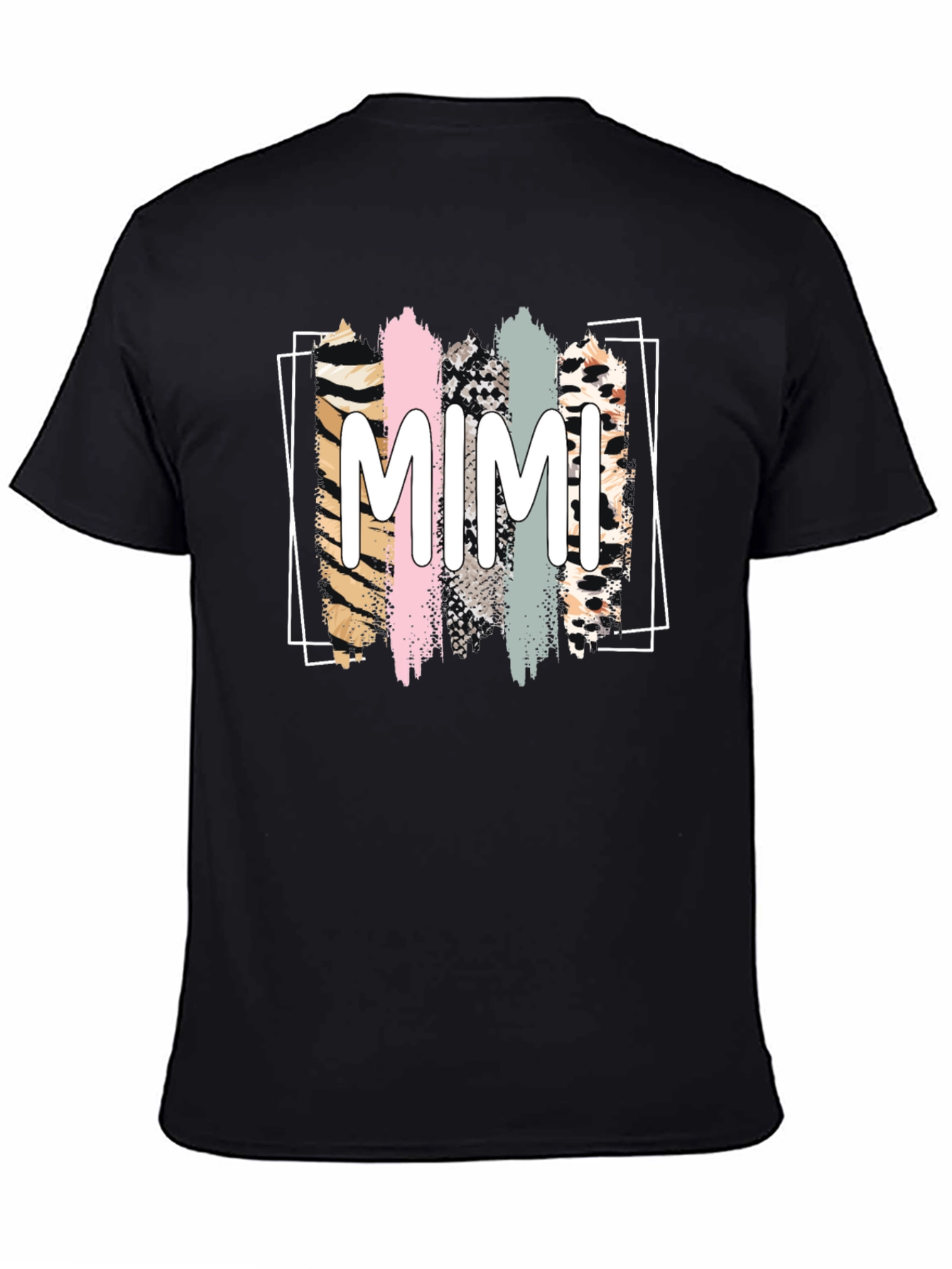 MIMI Graphic Tee - Animal Print Stripes