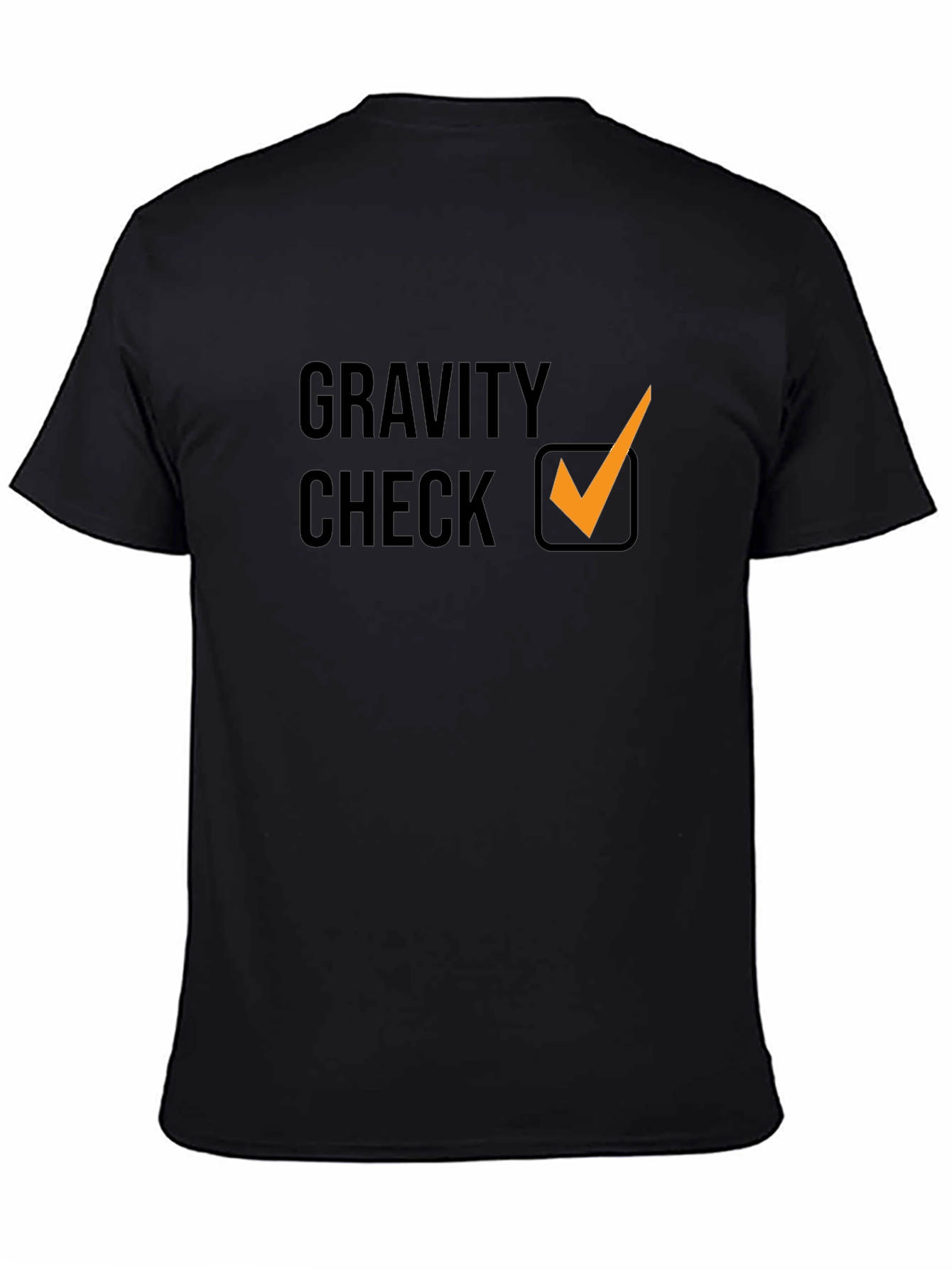 Gravity Check Graphic Tee - Stylish Black Cotton T-Shirt