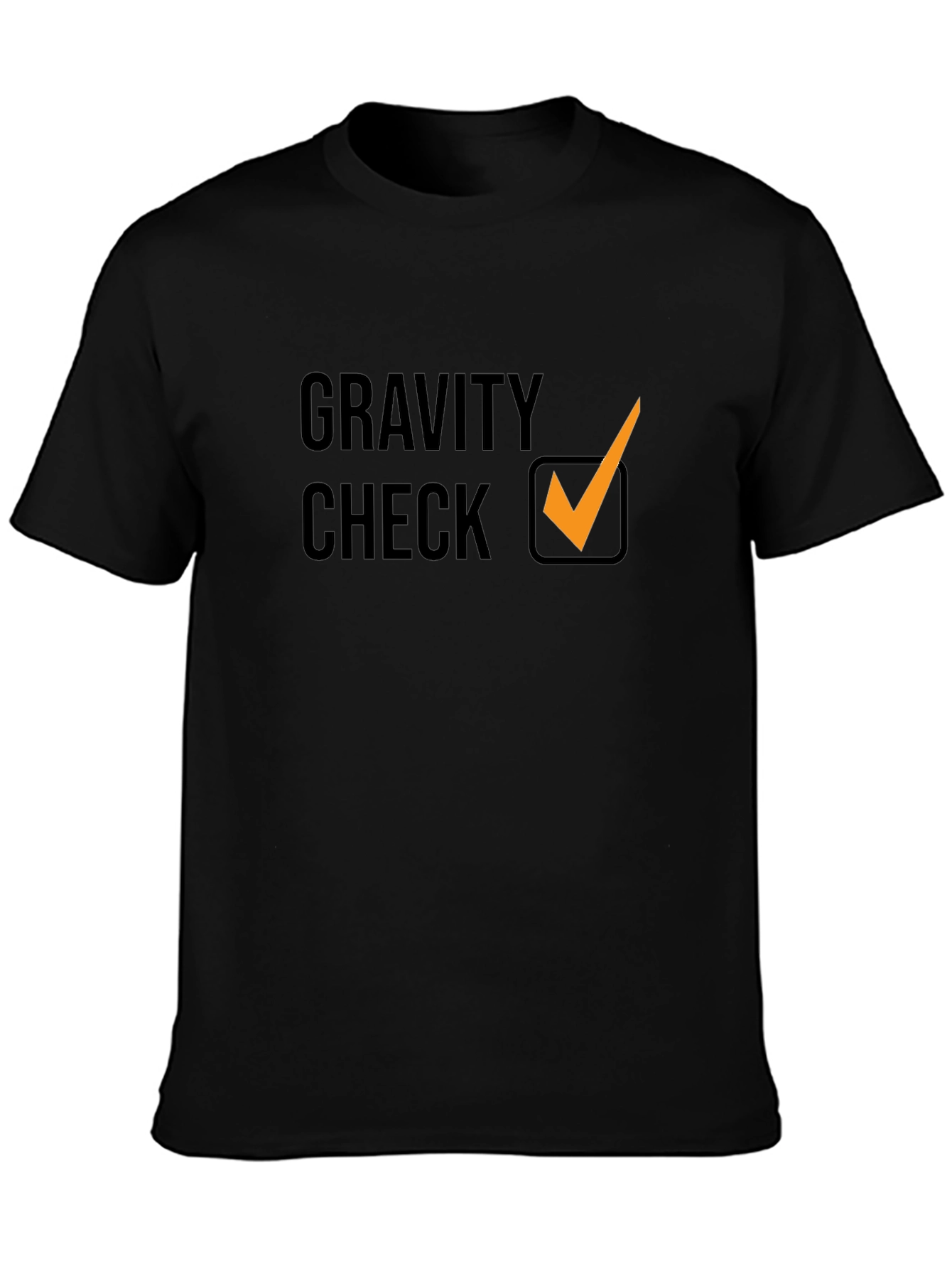 Gravity Check Graphic Tee - Stylish Black Cotton T-Shirt