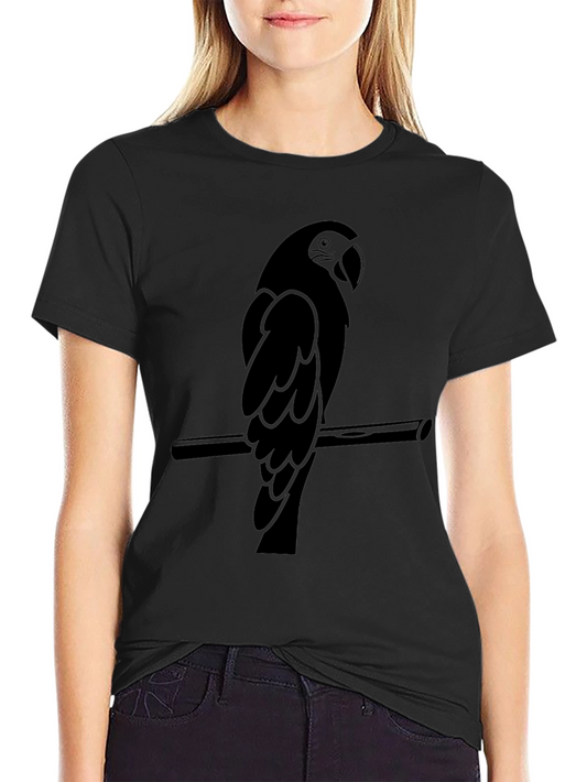Mens Black Parrot Graphic Tee