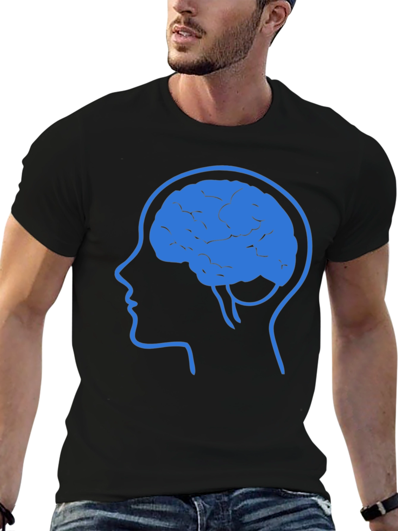 Brain Power T-Shirt - Mens Black Graphic Tee