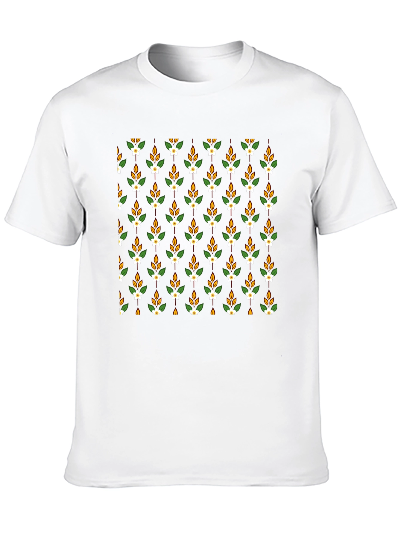 Floral Pattern Black Tee