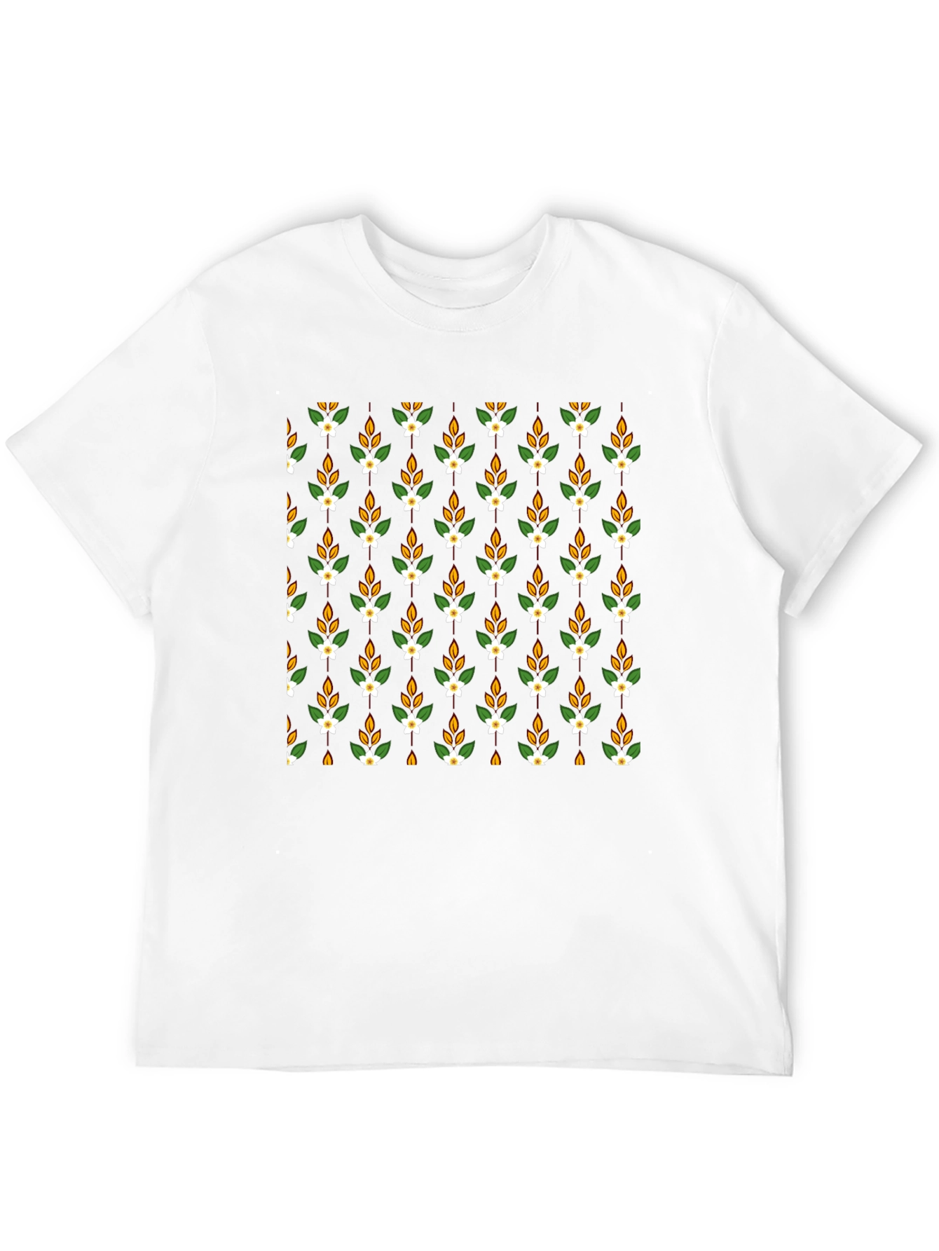 Floral Pattern Black Tee