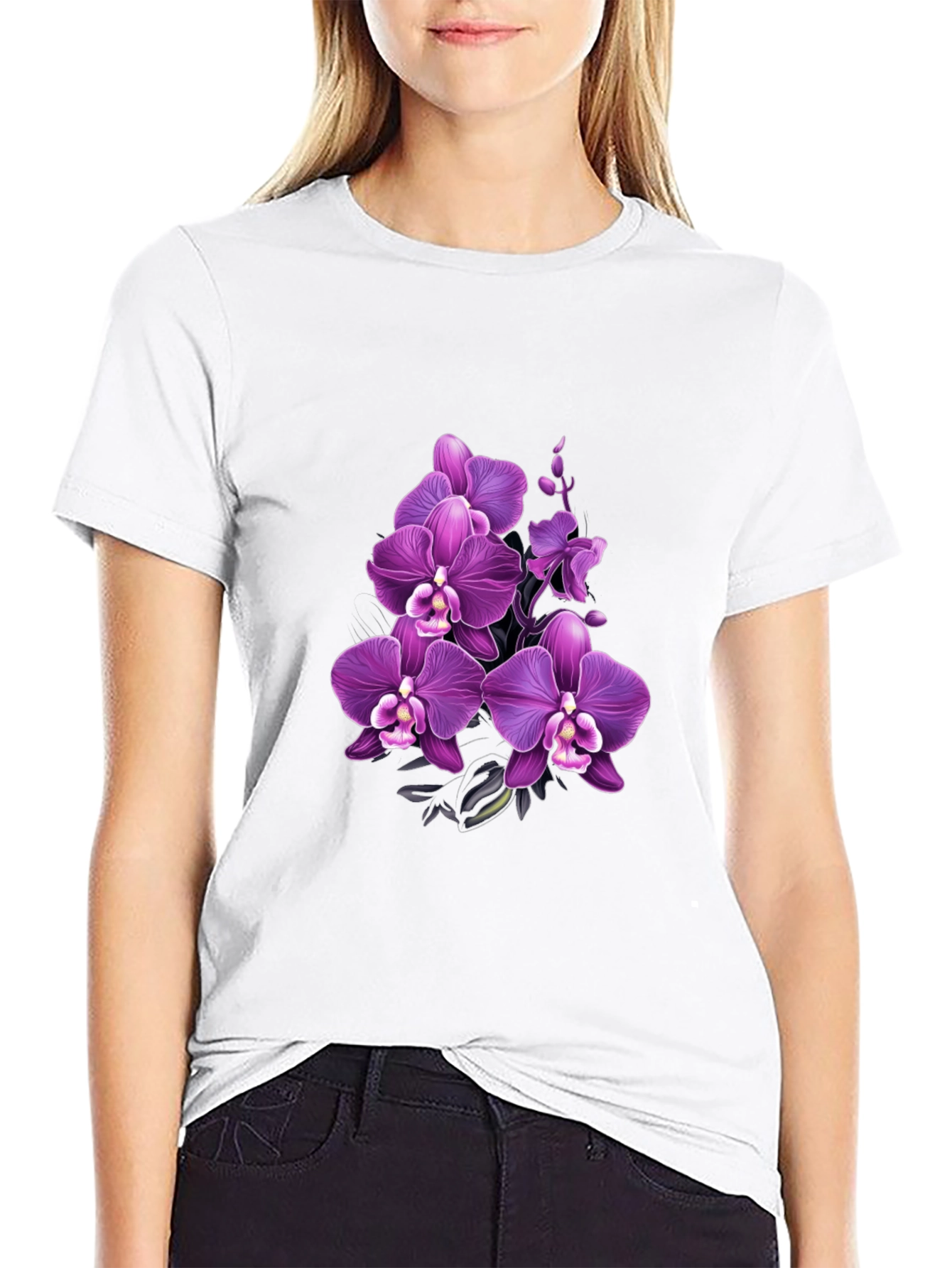 Orchid Graphic Black T-Shirt