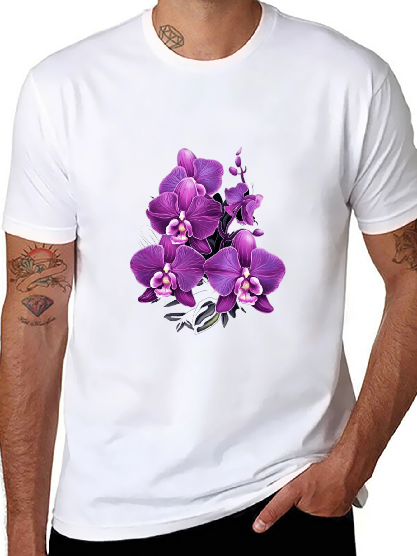 Orchid Graphic Black T-Shirt