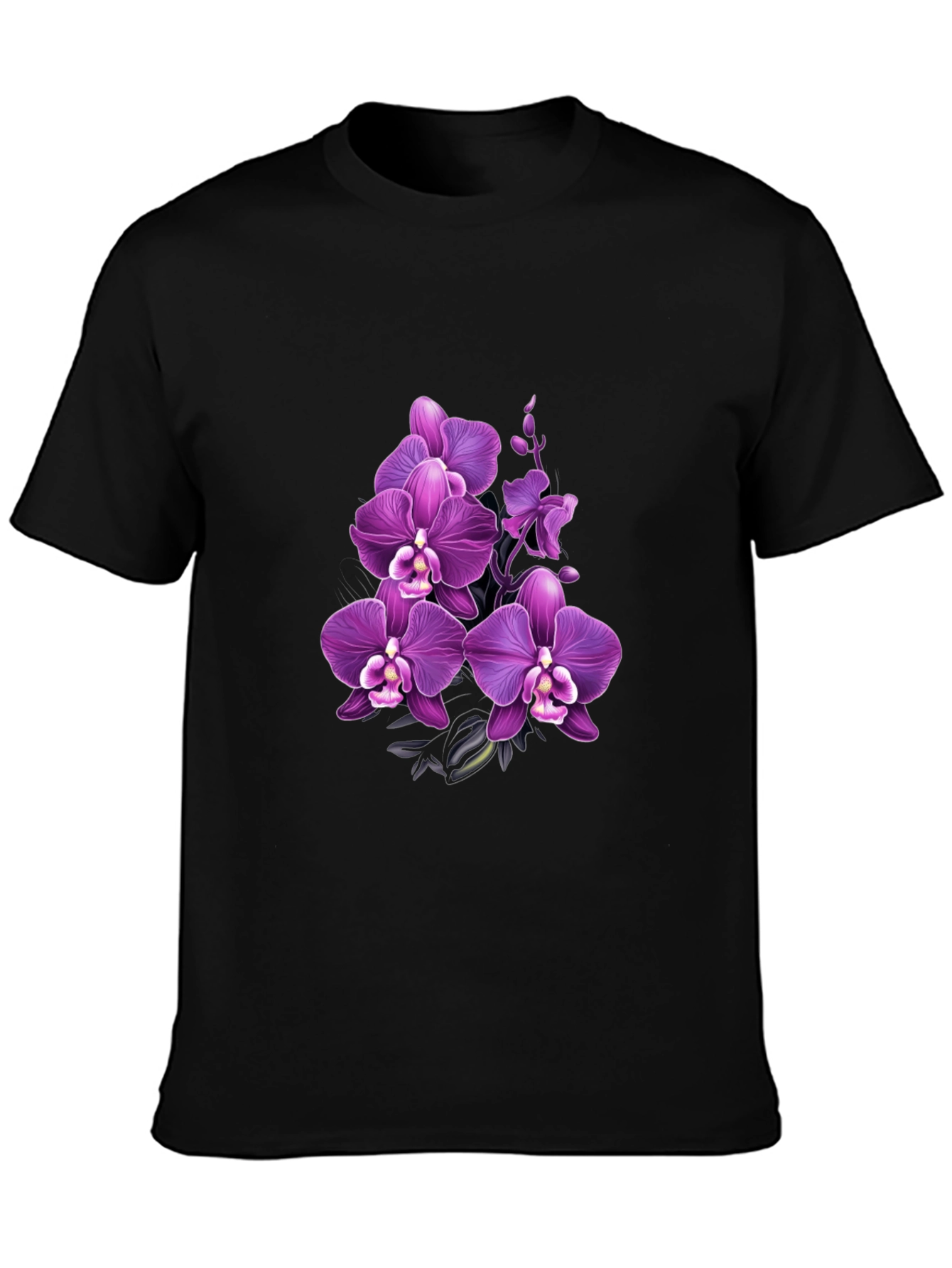 Orchid Graphic Black T-Shirt