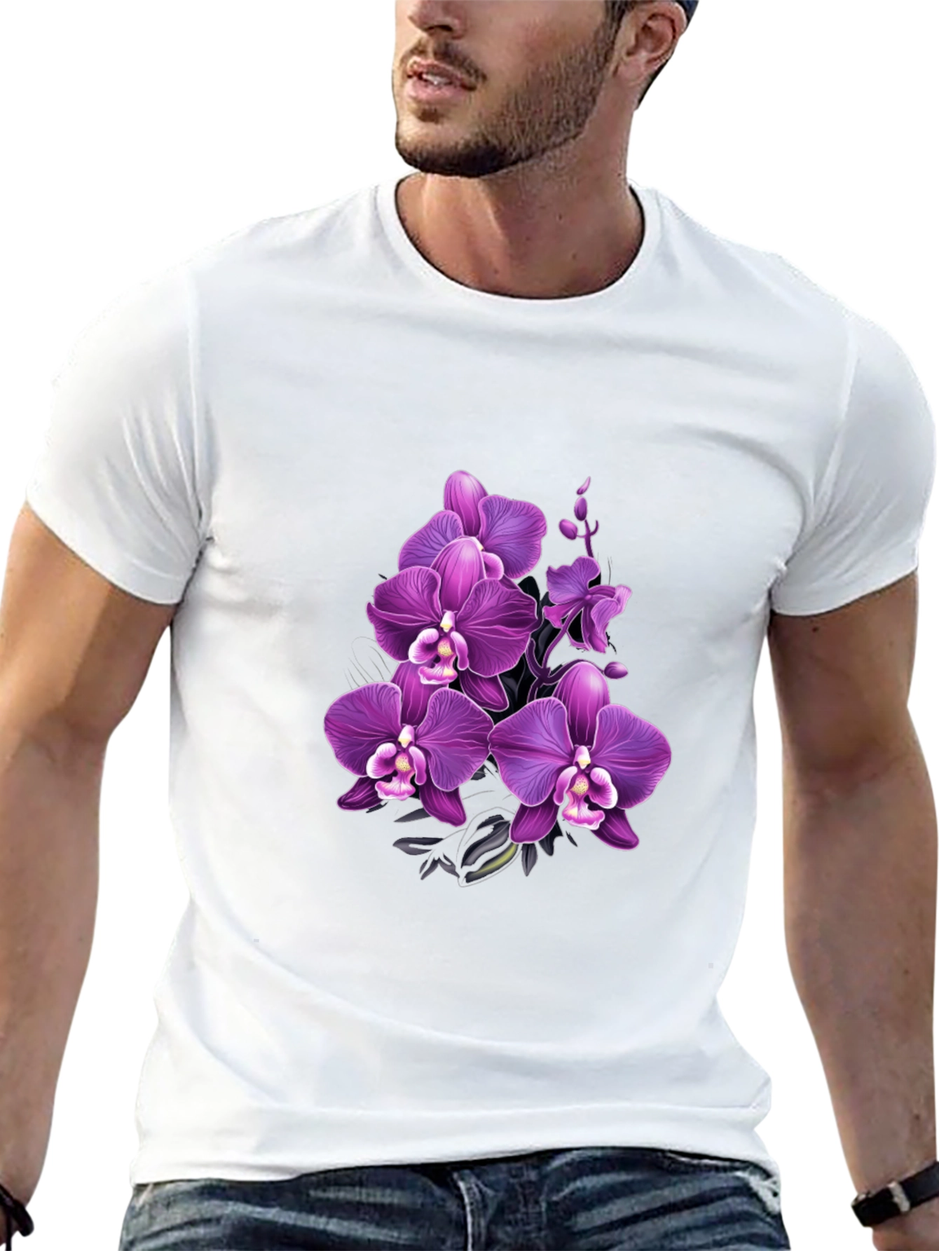 Orchid Graphic Black T-Shirt