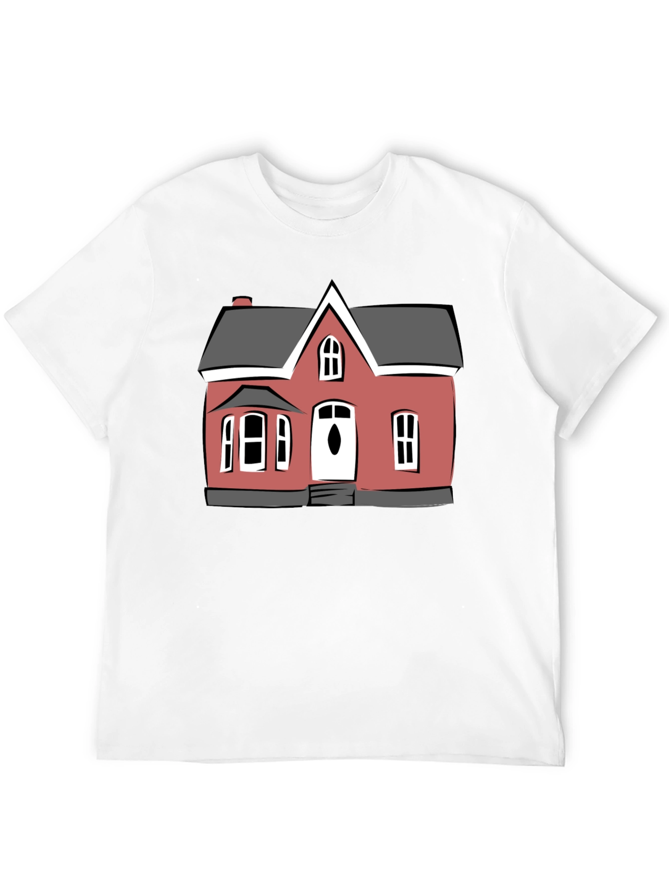 House Graphic Tee - Black Cotton T-Shirt