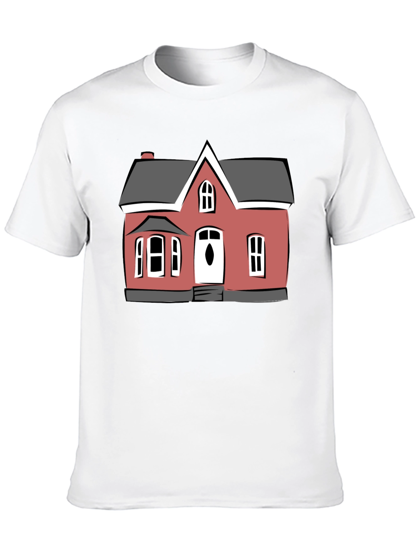 House Graphic Tee - Black Cotton T-Shirt