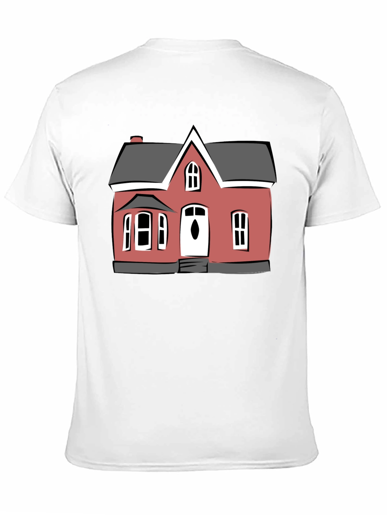 House Graphic Tee - Black Cotton T-Shirt